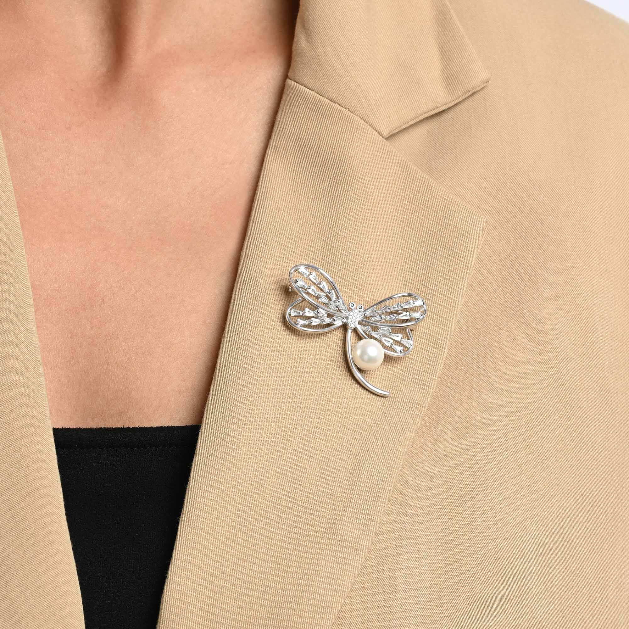 Pearl Dragonfly Brooch - Image 3