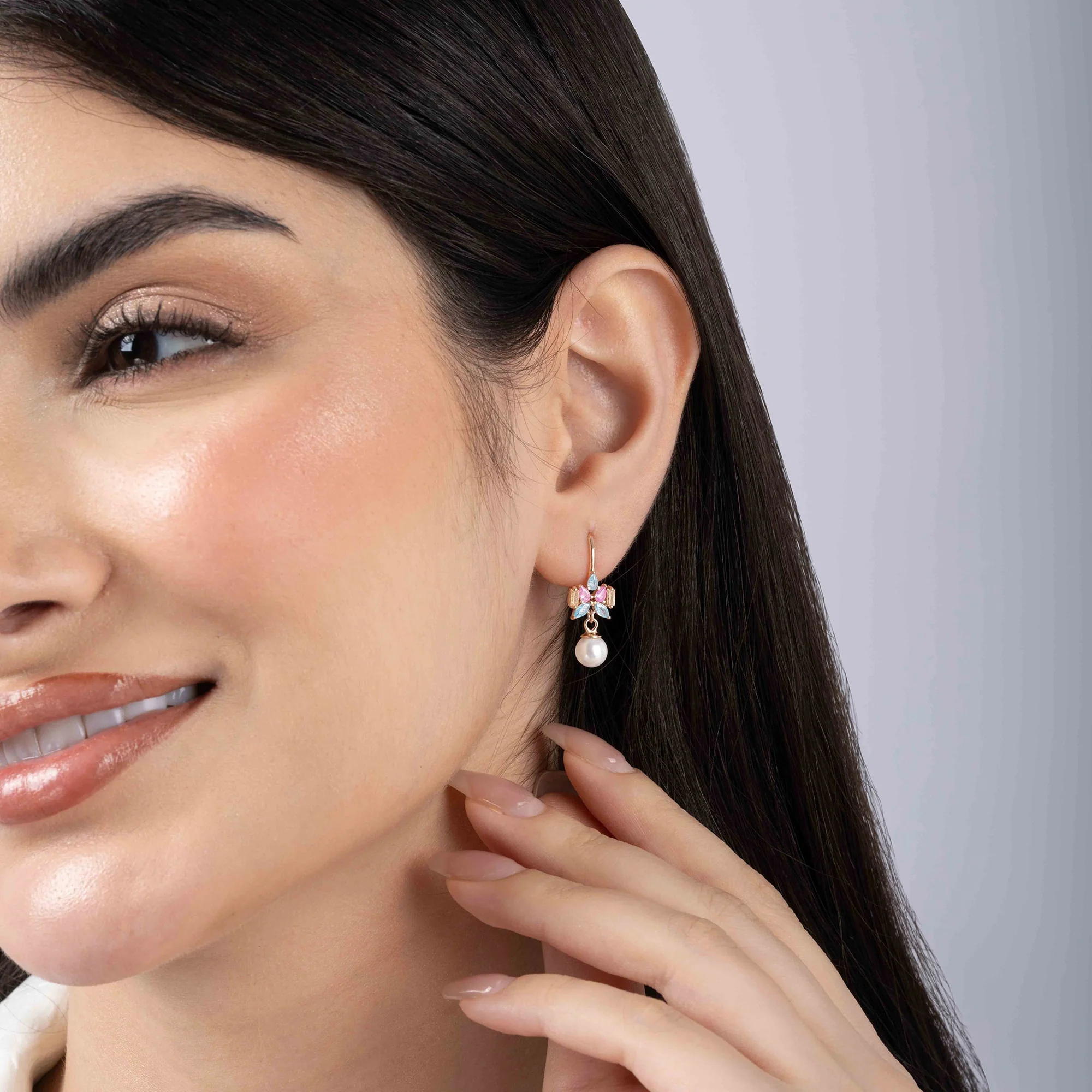 Pearl Drop Beads Earrings - Image 3