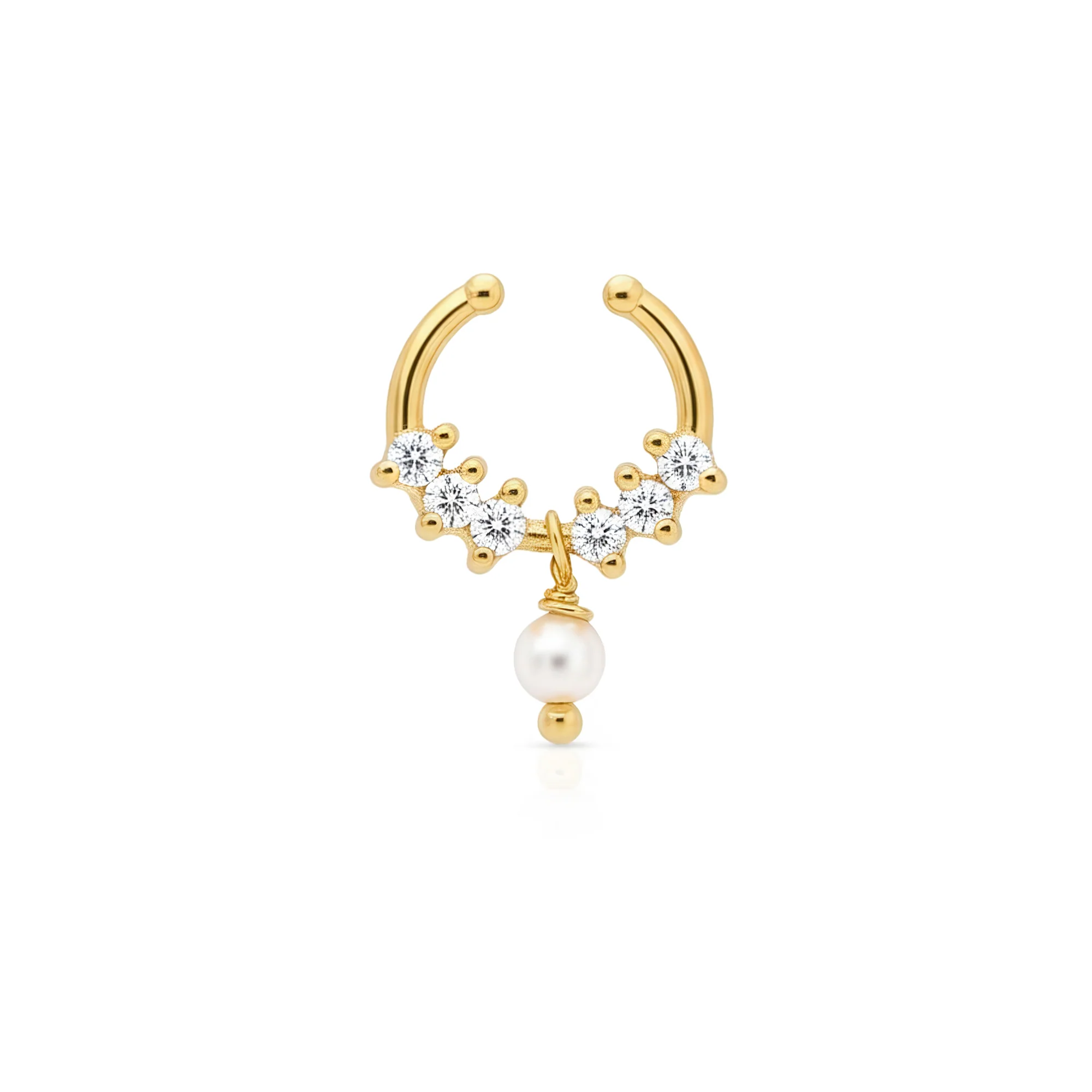 Pearl Drop Septum Nose Ring - Image 2