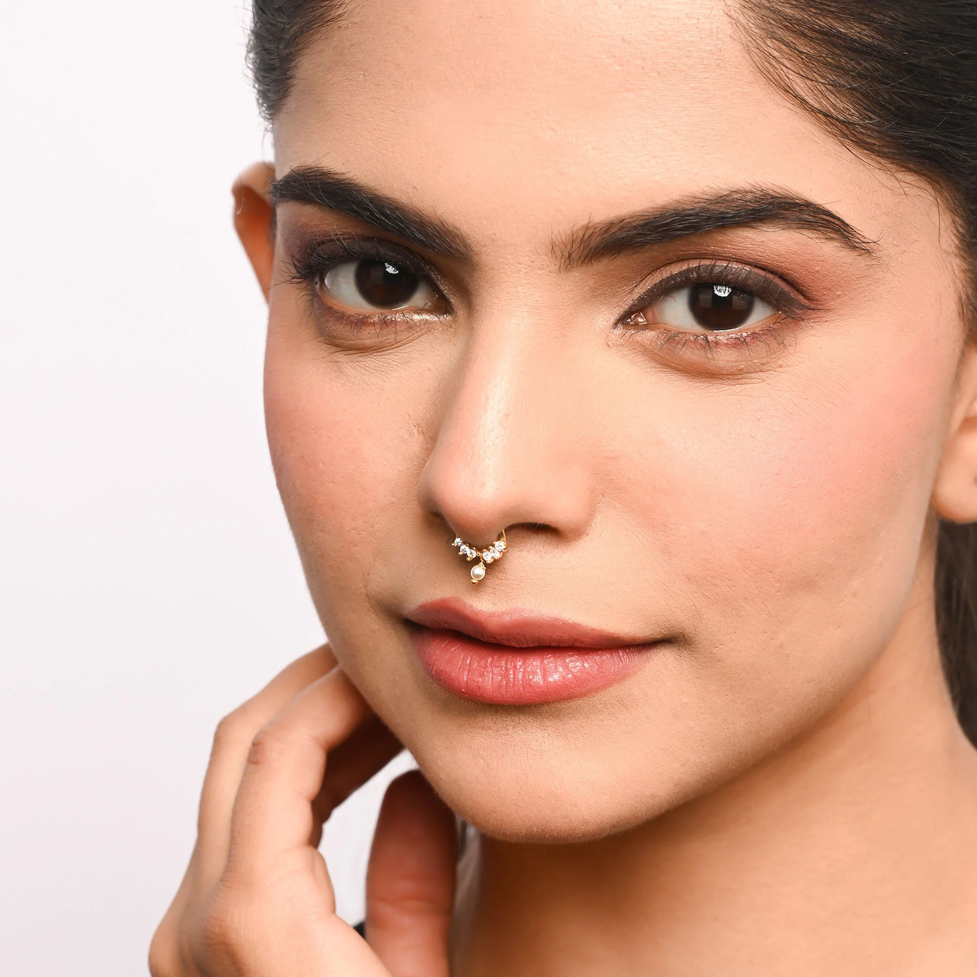 Pearl Drop Septum Nose Ring - Image 3