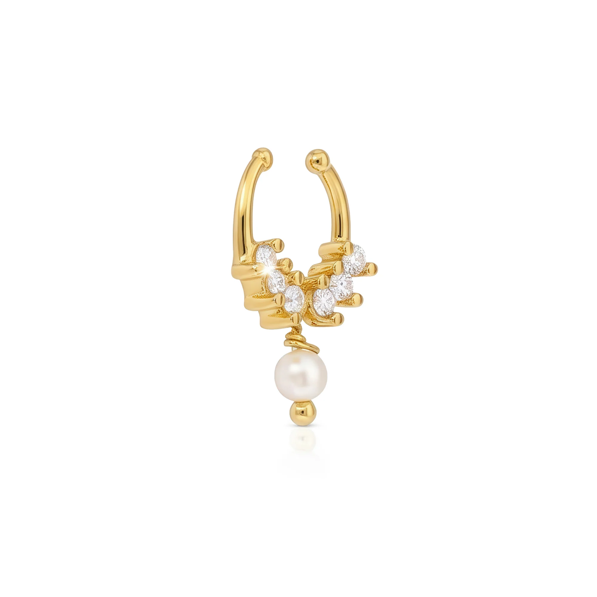 Pearl Drop Septum Nose Ring - Image 4