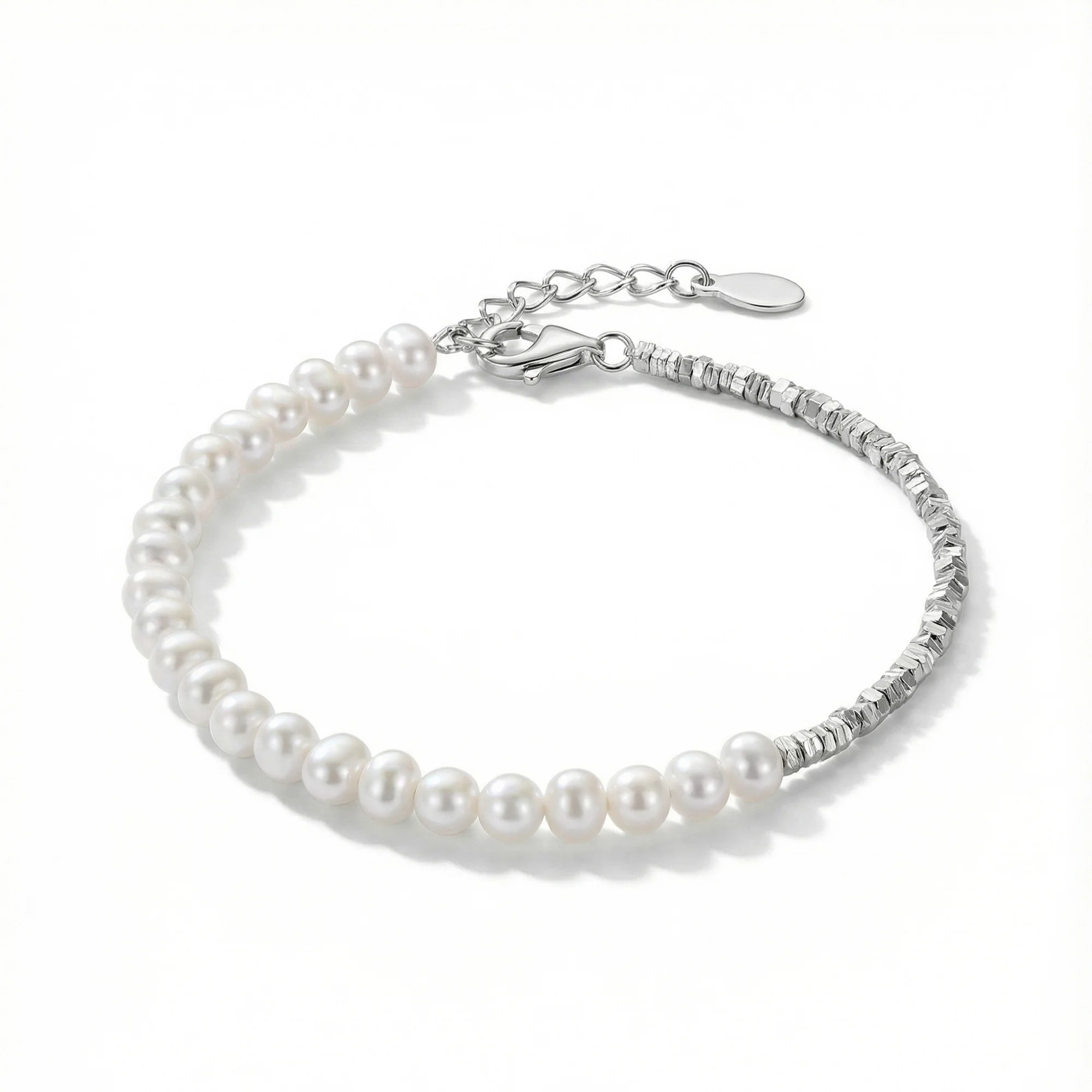 Pearl Station Silver Bracelet - Image 2