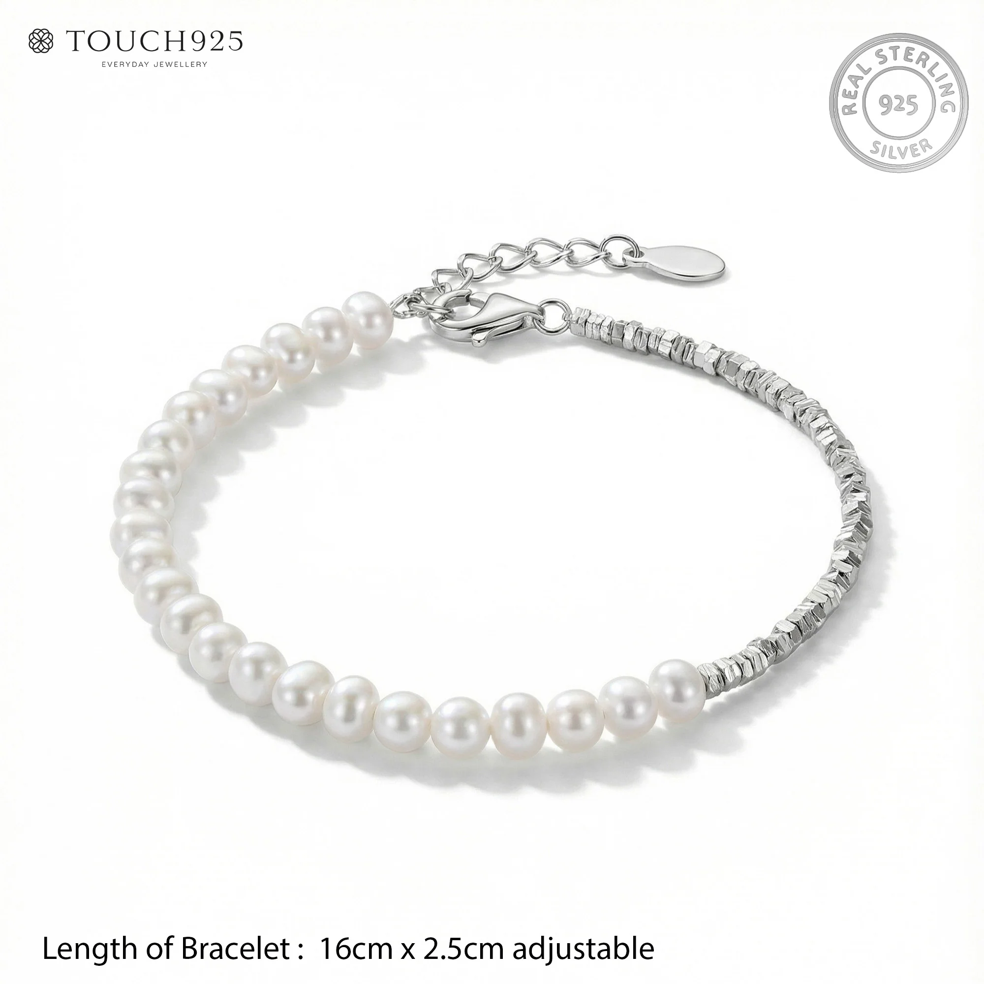 Pearl Station Silver Bracelet - Image 6