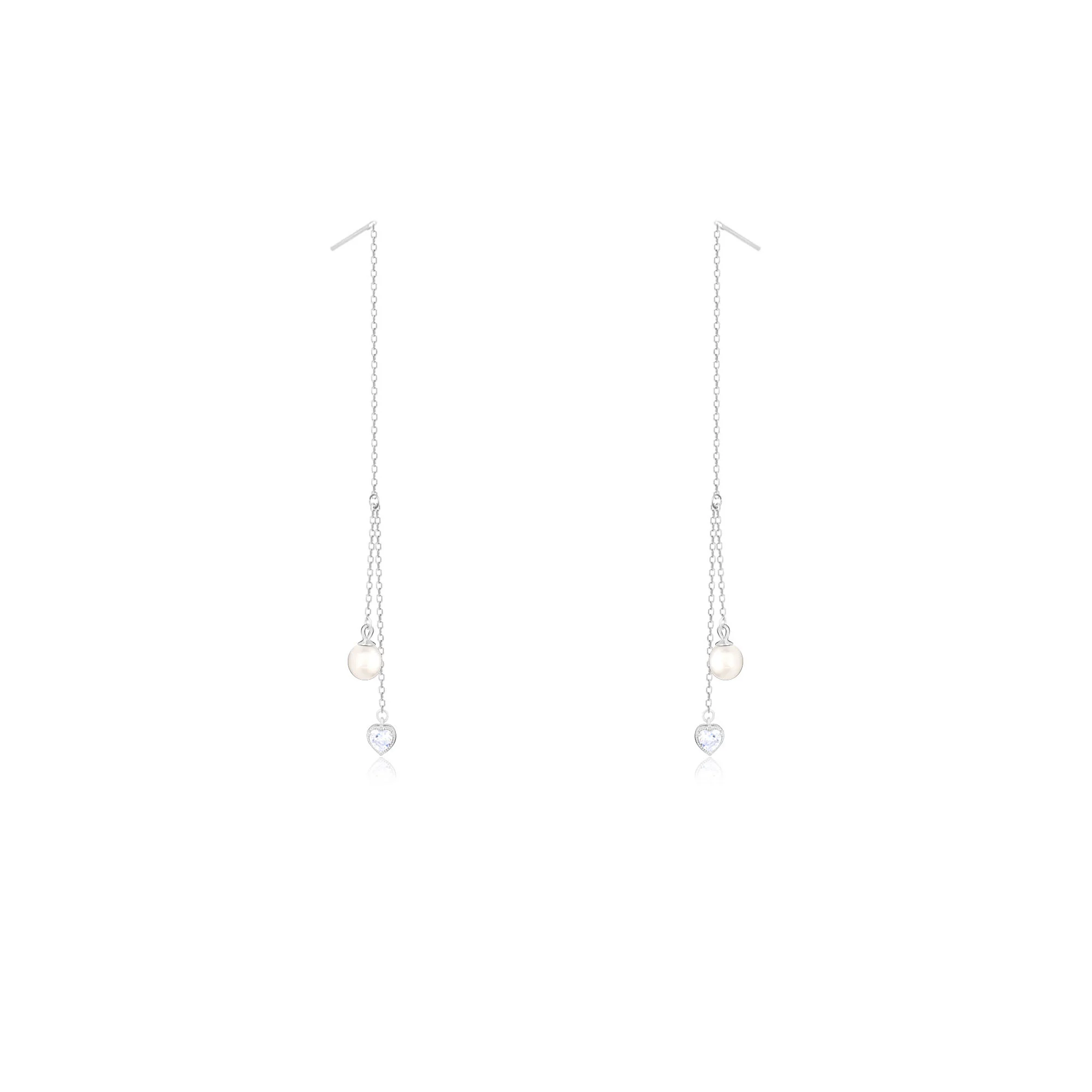 Pearl Threader Earrings - Image 2