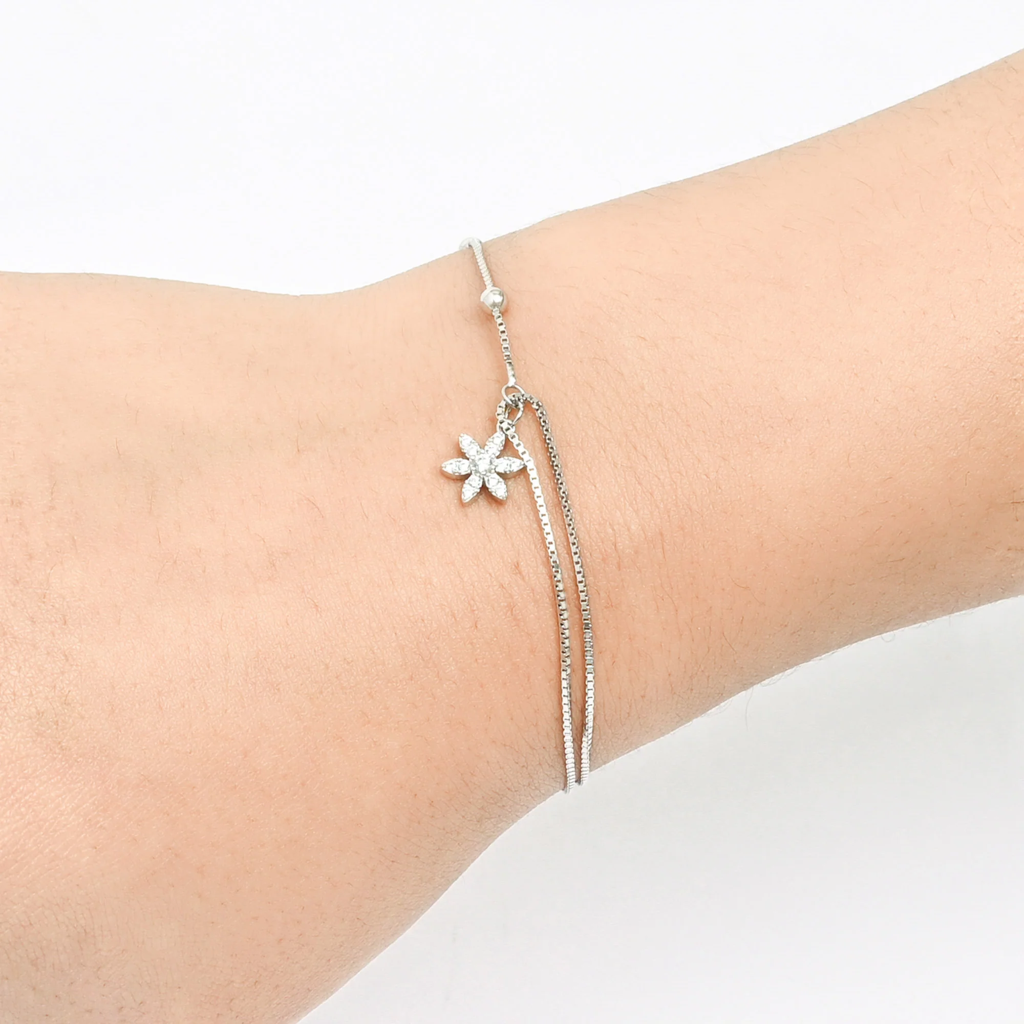 Petal Drop Silver Bracelet - Image 3