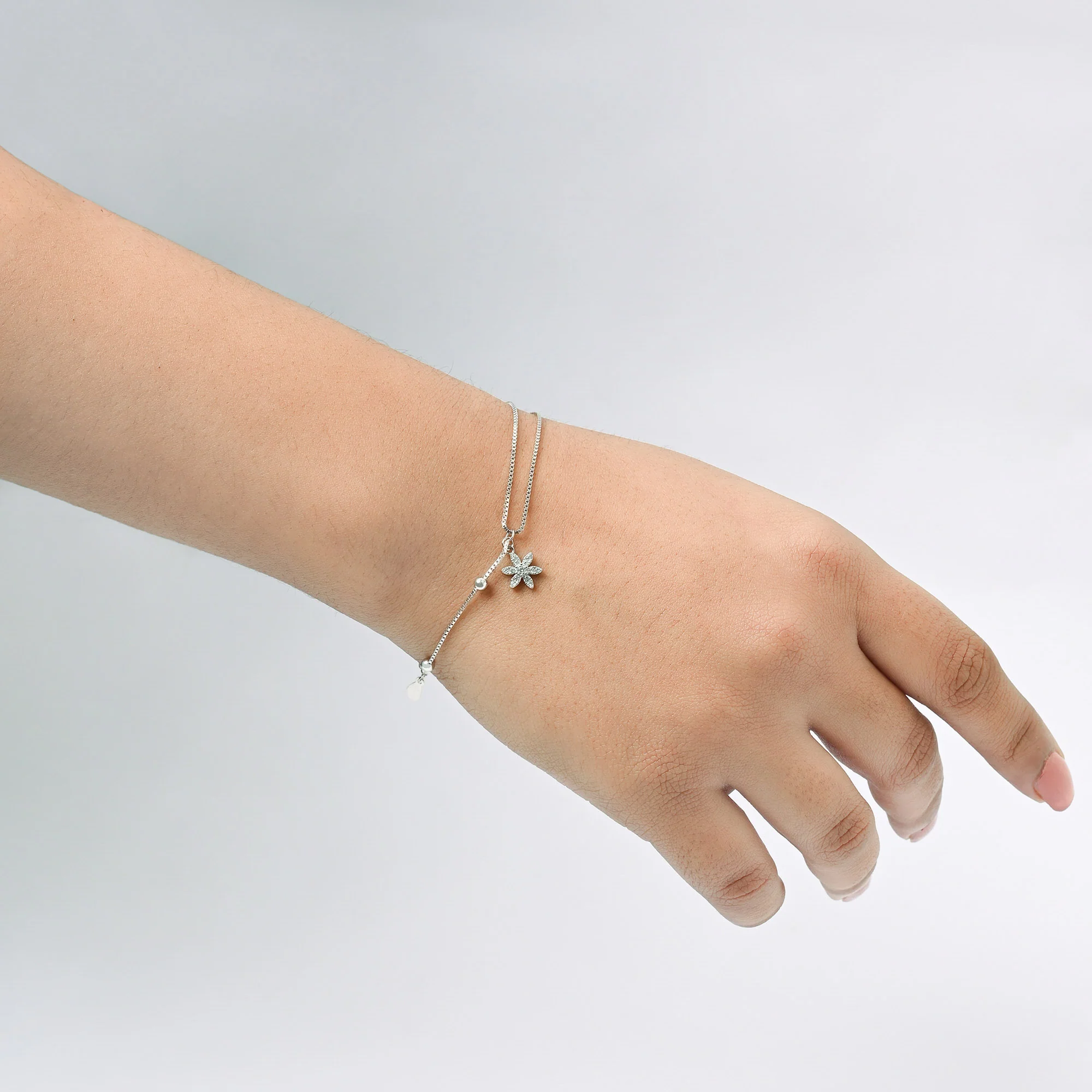 Petal Drop Silver Bracelet - Image 4