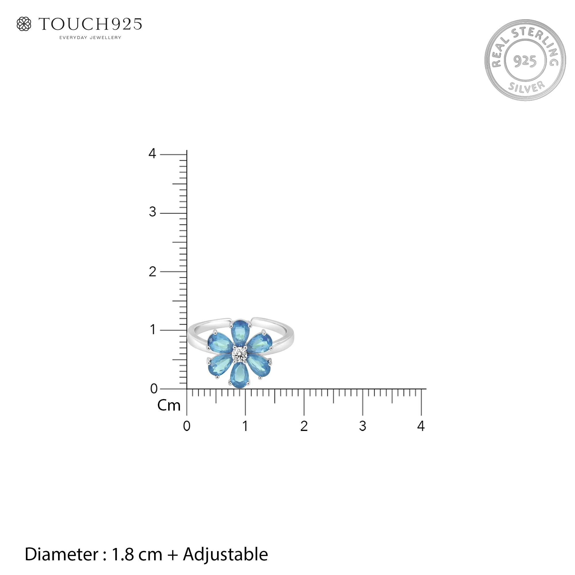 Petaline Silver Toe Ring - Image 6