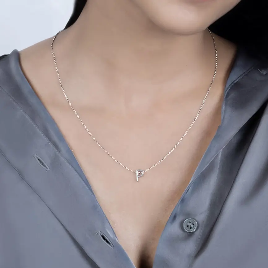 Posh P Initial Necklace - Image 3
