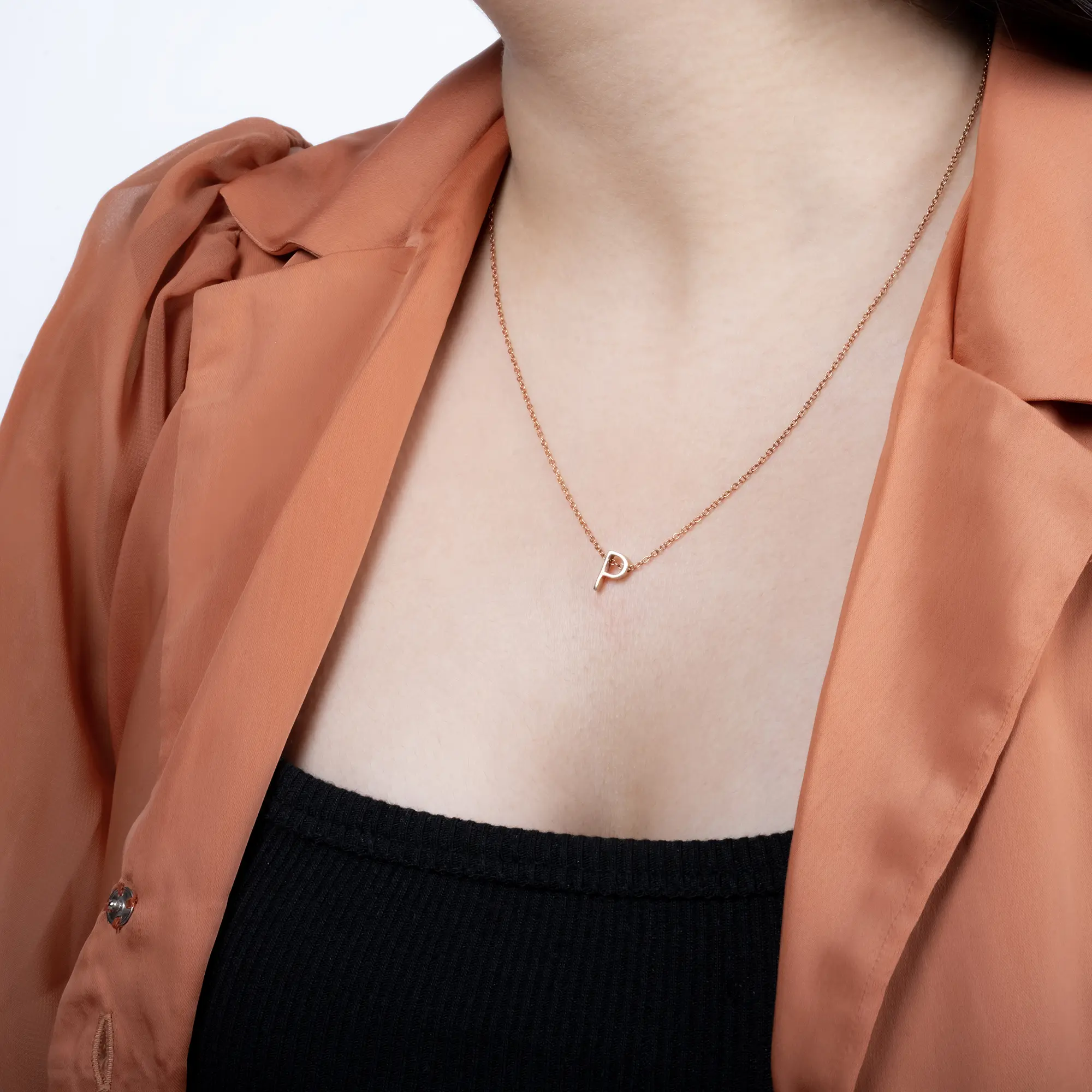 Posh P Initial Necklace - Image 7