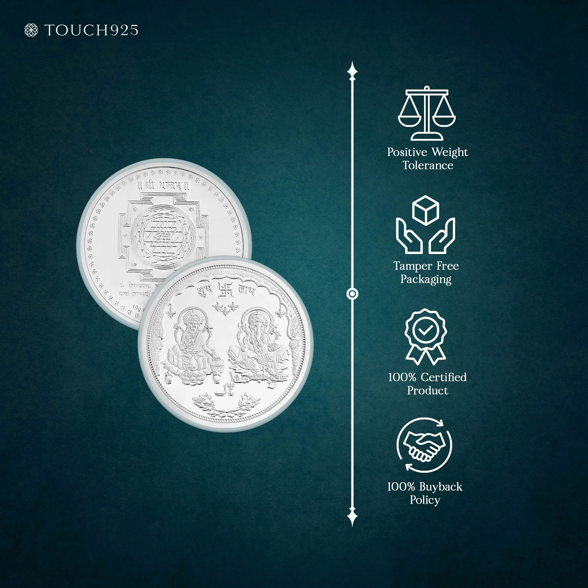 10-100g Lakshmi Ganesh Pure 999 Silver Coin - Image 5