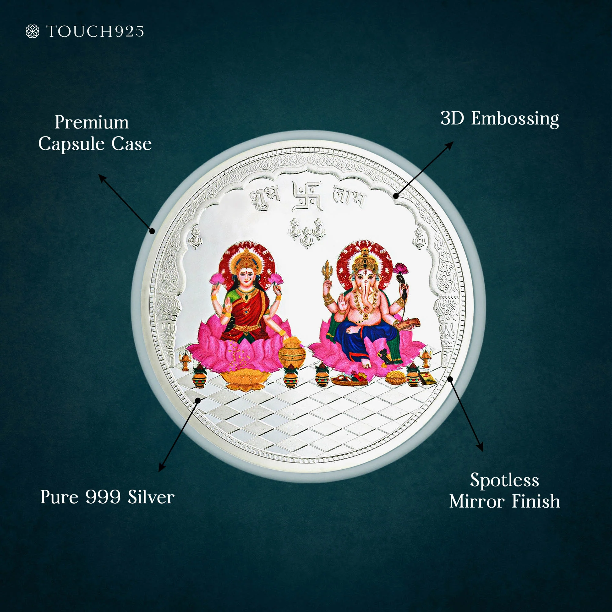 20g Lakshmi Ganesh Pure 999 Silver Coin - Image 4