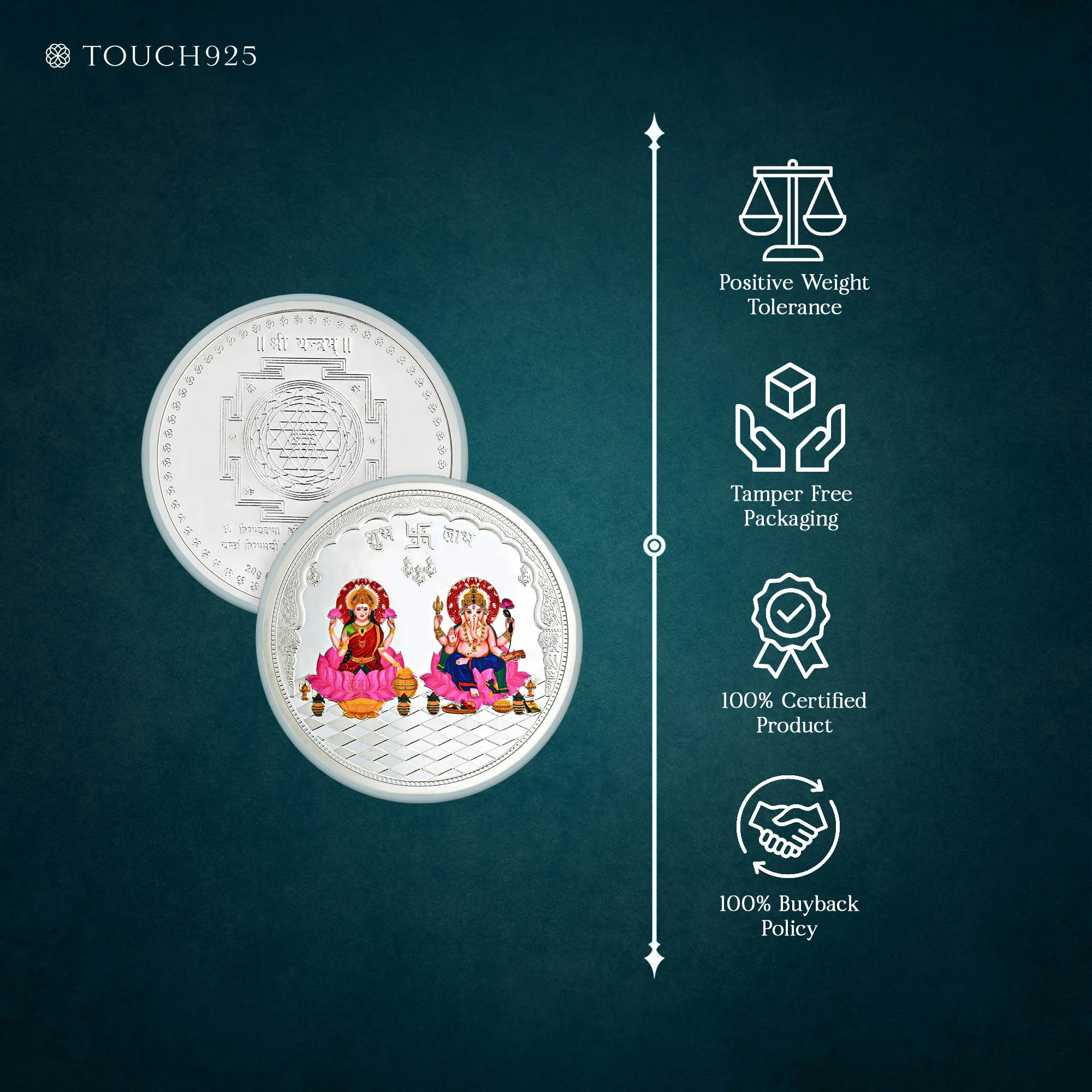 20g Lakshmi Ganesh Pure 999 Silver Coin - Image 5