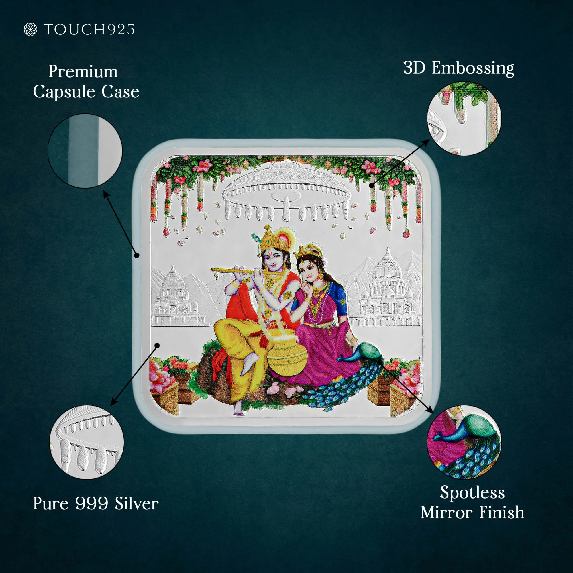 25g Radha Krishna Pure 999 Silver Coin - Image 4