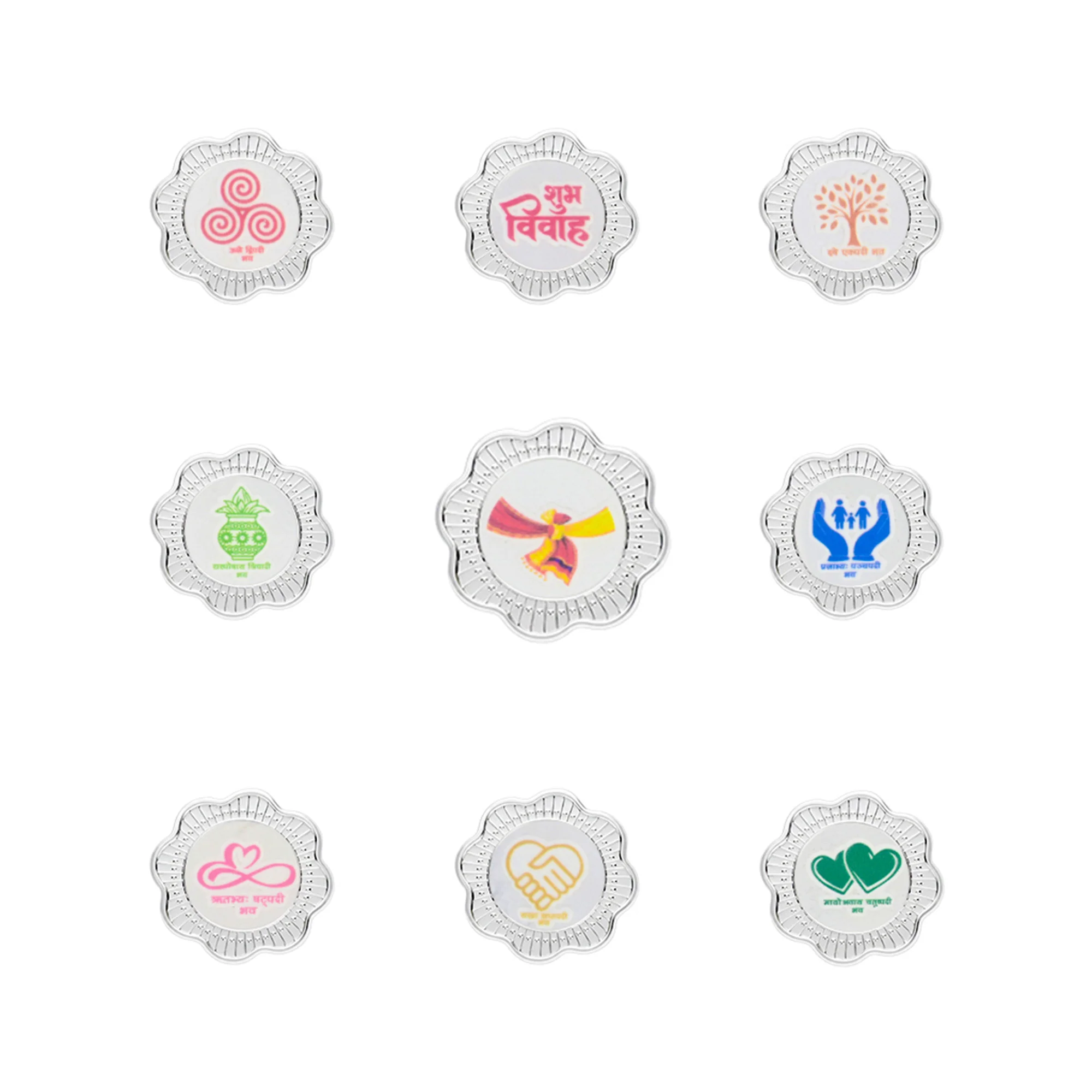 Pure 999 Silver Shubh Vivah Coin Box (9 Coins) - Image 2