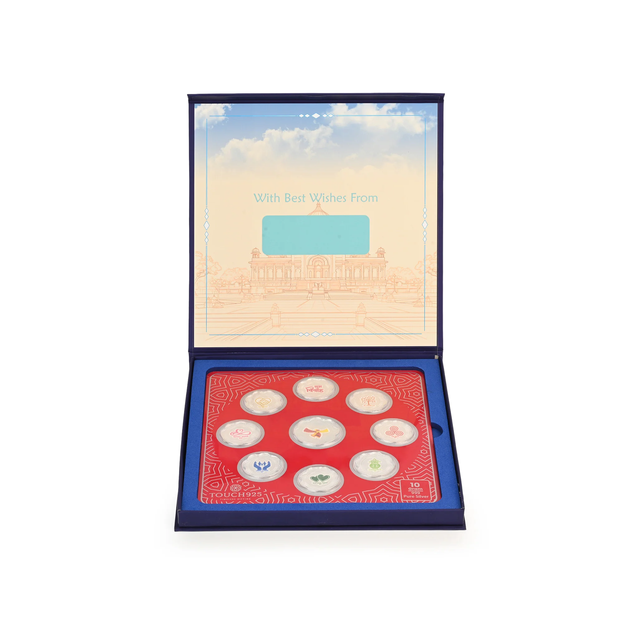 Pure 999 Silver Shubh Vivah Coin Box (9 Coins) - Image 3