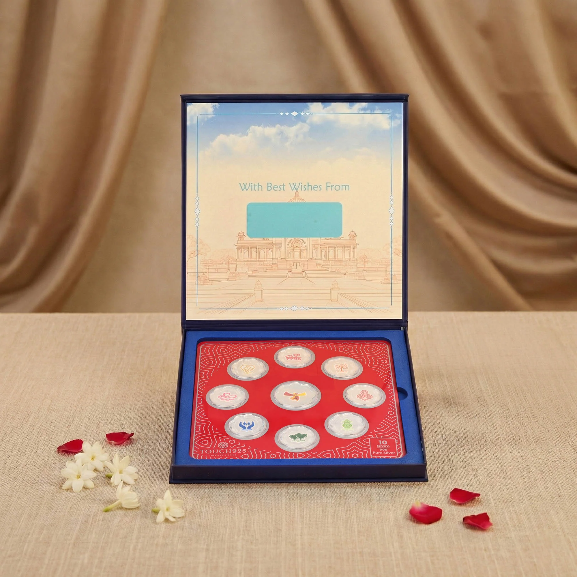 Pure 999 Silver Shubh Vivah Coin Box (9 Coins) - Image 4