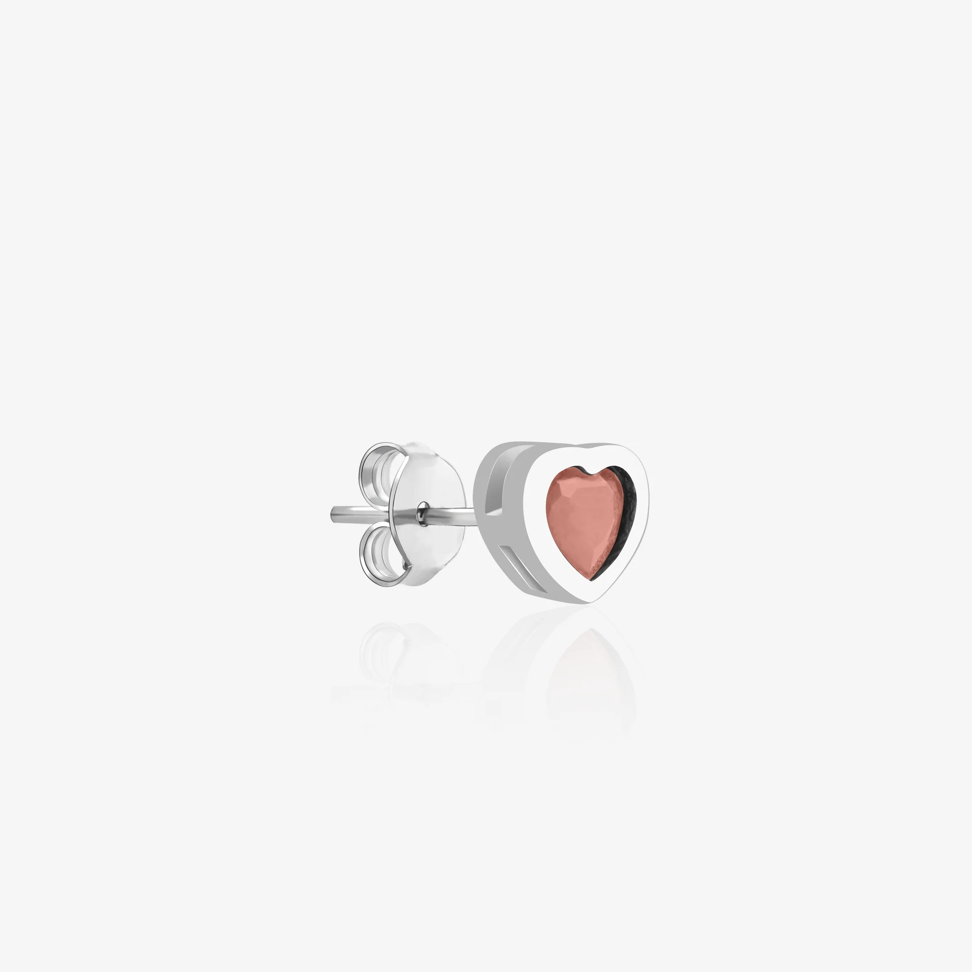 Pure Silver Heart Stud Earrings - Image 12