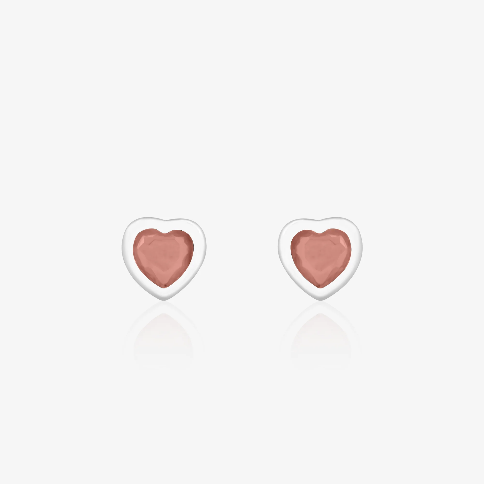 Pure Silver Heart Stud Earrings - Image 13