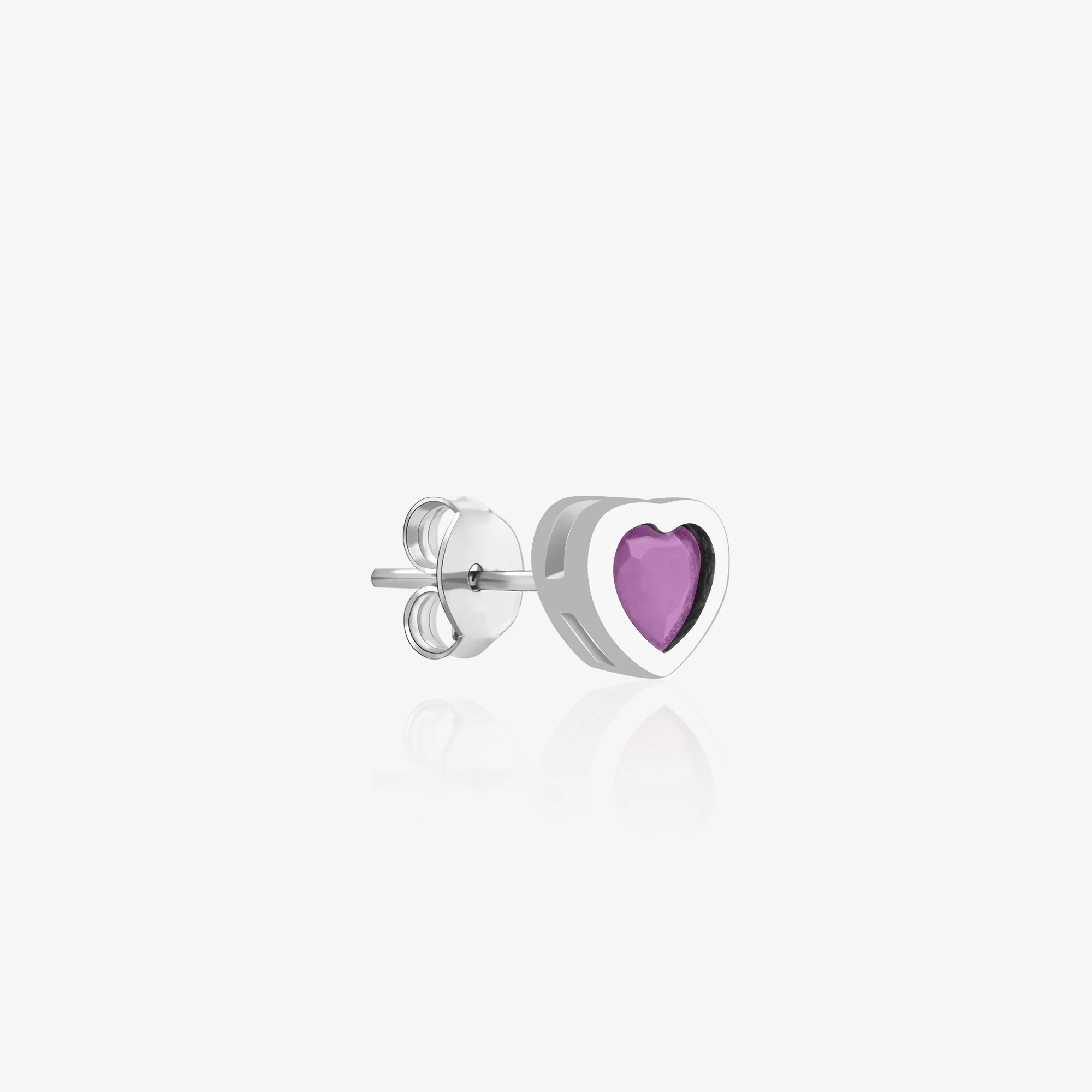 Pure Silver Heart Stud Earrings - Image 19