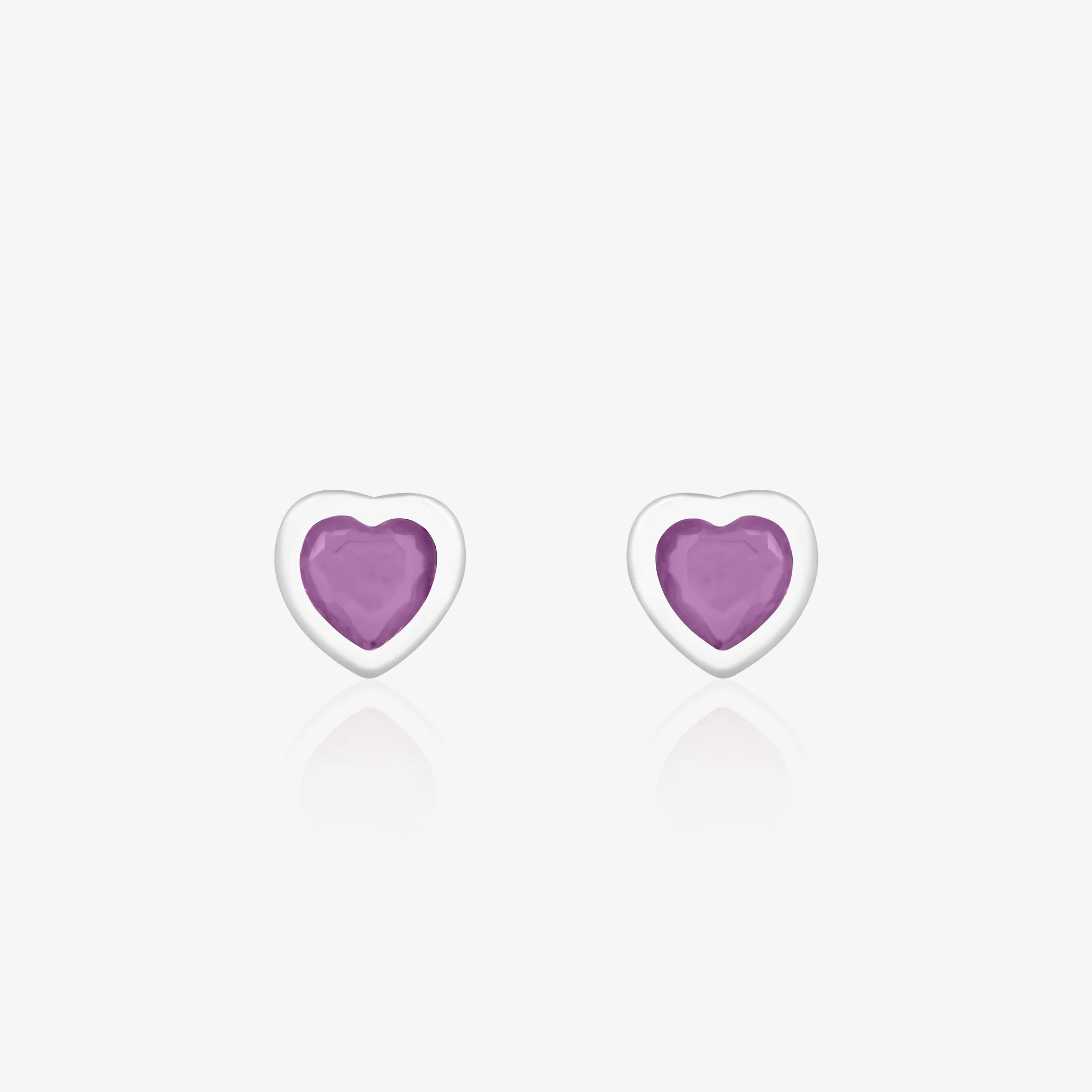 Pure Silver Heart Stud Earrings - Image 20