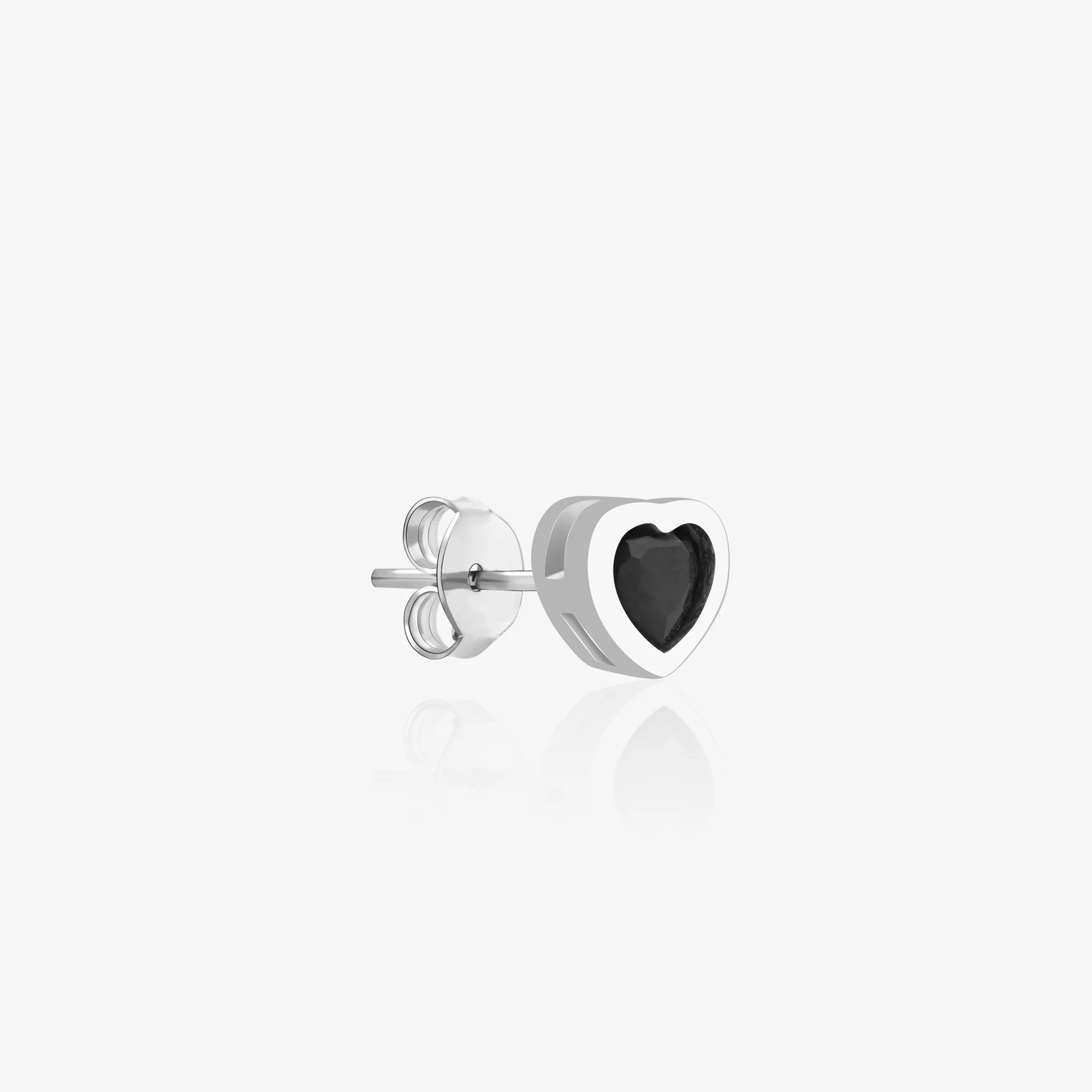 Pure Silver Heart Stud Earrings - Image 5