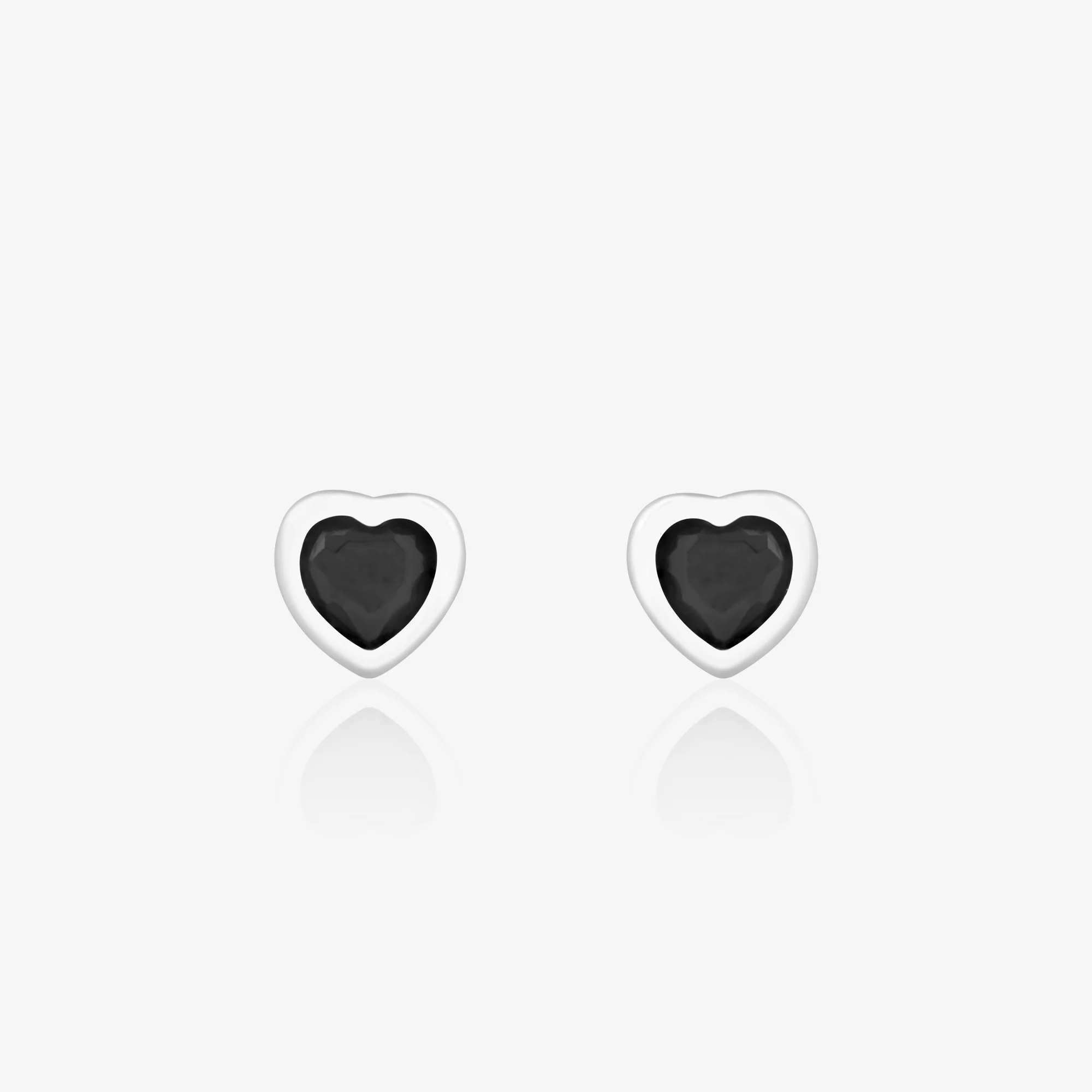 Pure Silver Heart Stud Earrings - Image 6