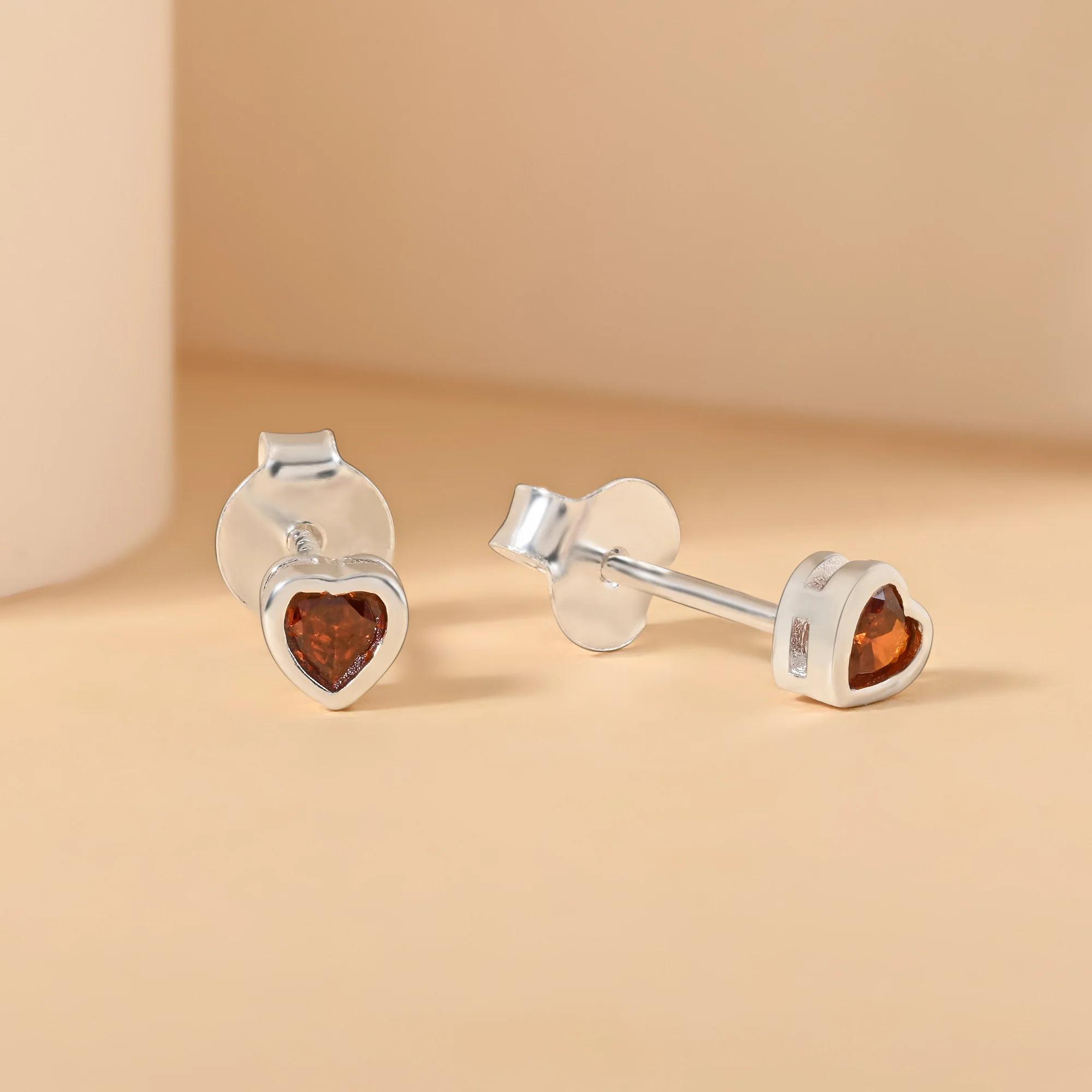 Pure Silver Heart Stud Earrings - Image 8