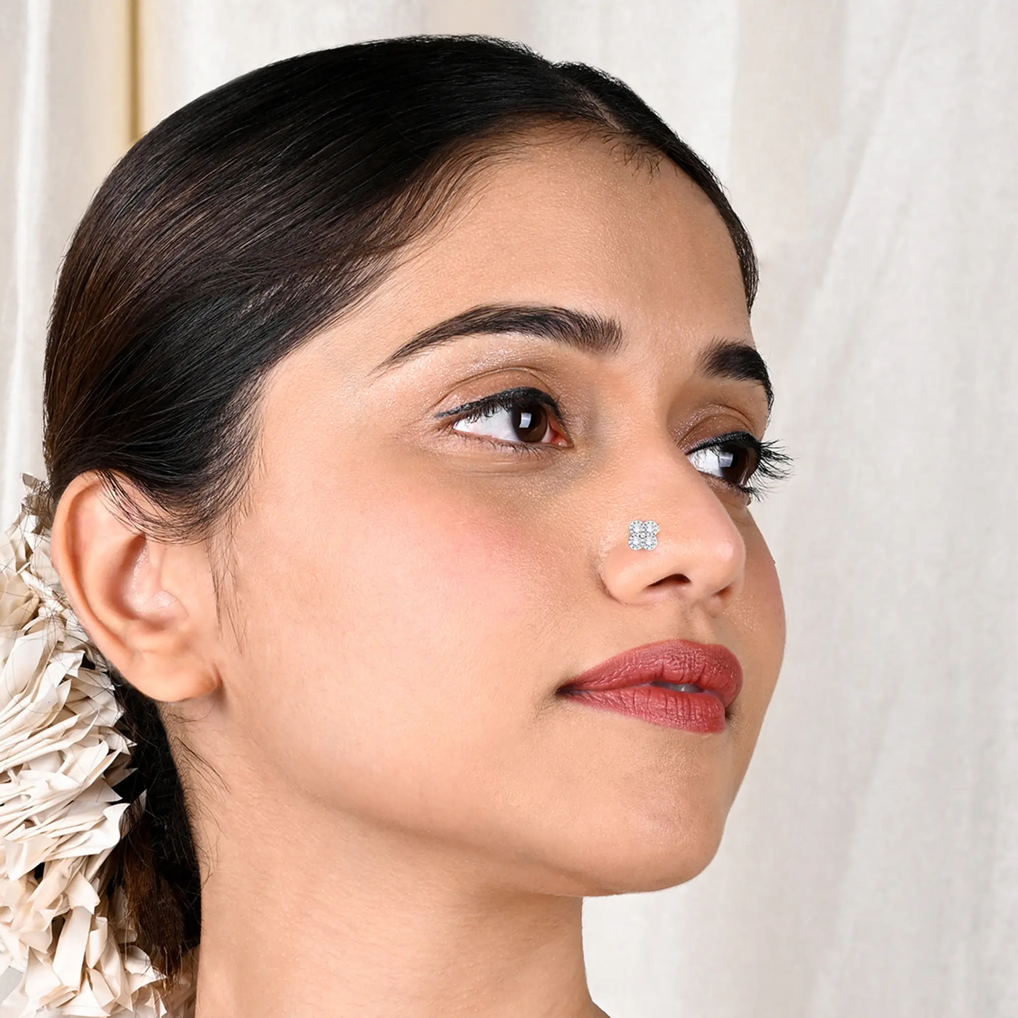 Quadrant Silver Nose Pin - Image 3