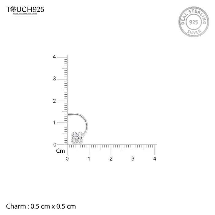 Quadrant Silver Nose Pin - Image 5