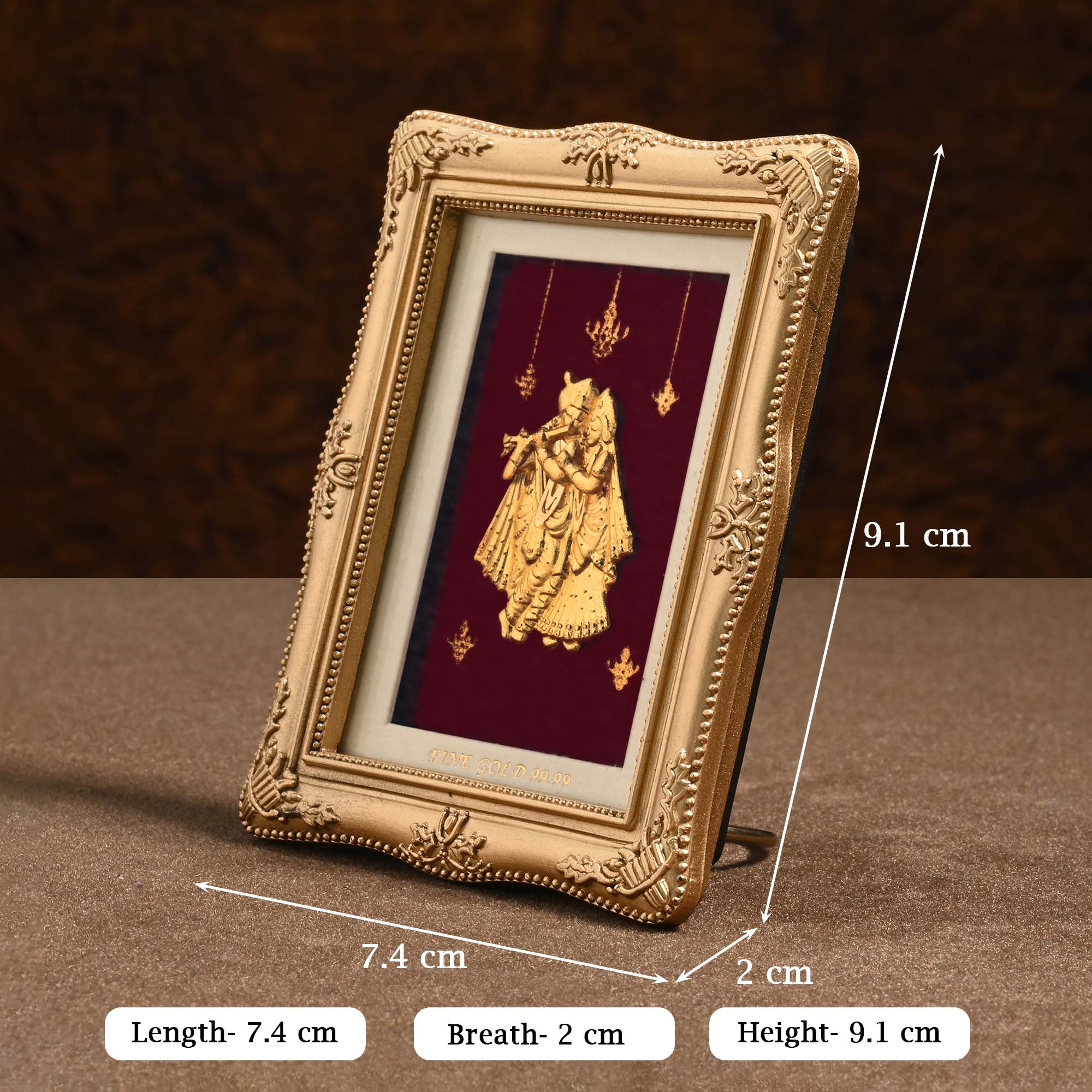 Radha Krishna 24K Gold Foil Frame - Image 5