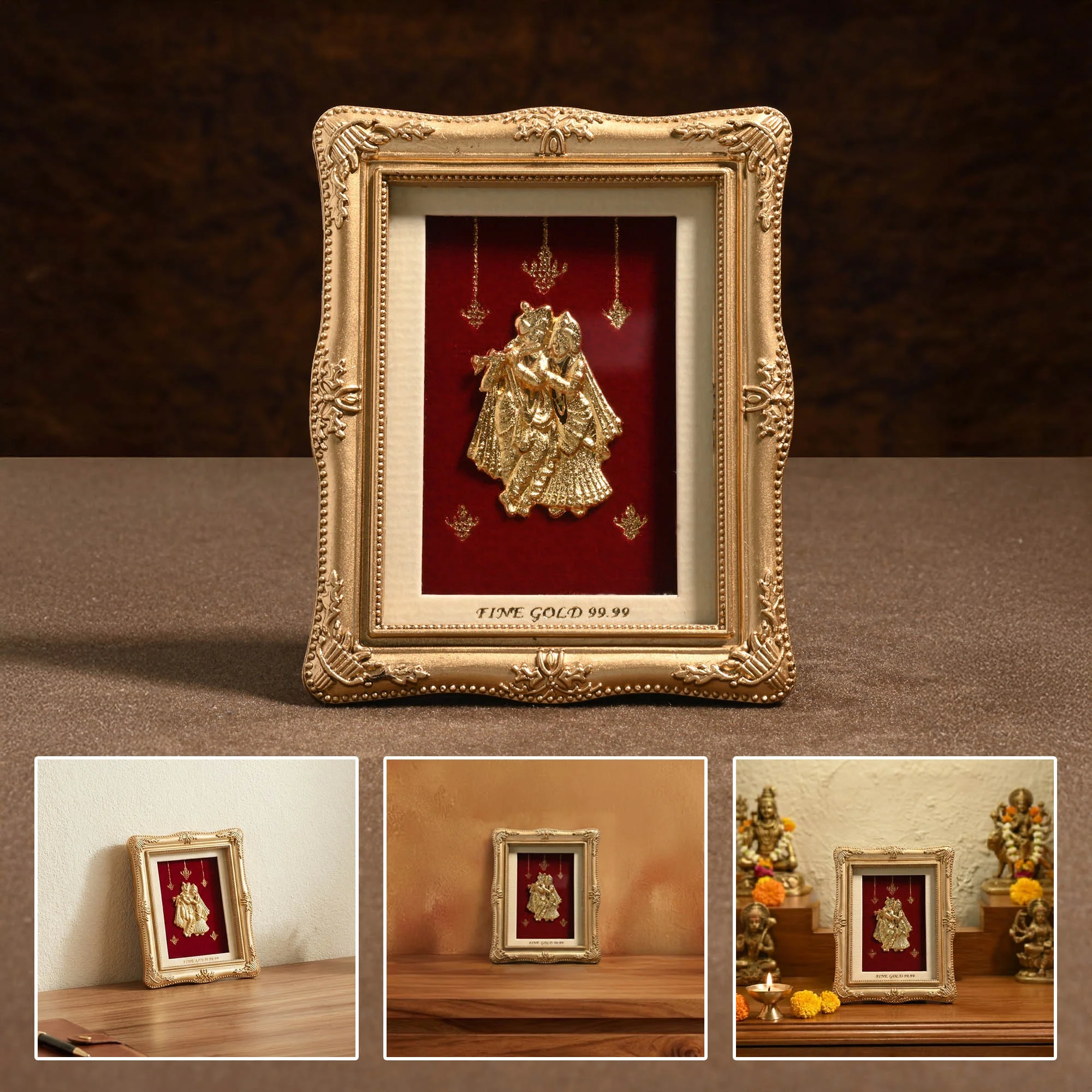 Radha Krishna 24K Gold Foil Frame - Image 6