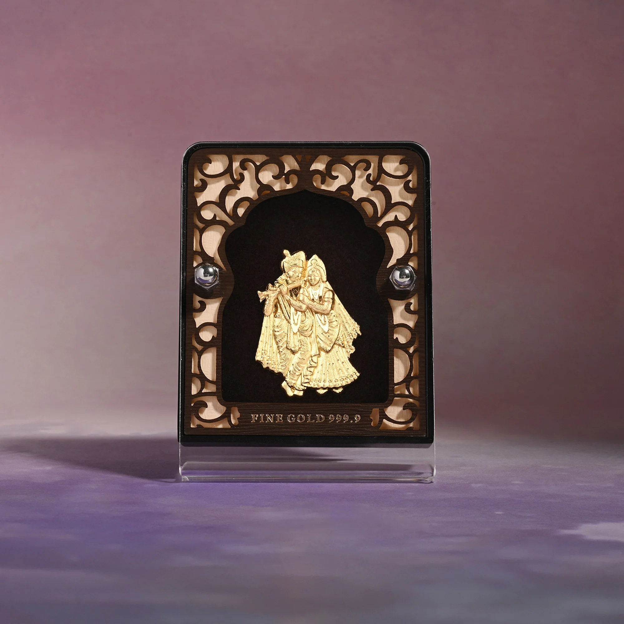 Radha Krishna 24K Gold Foil Frame