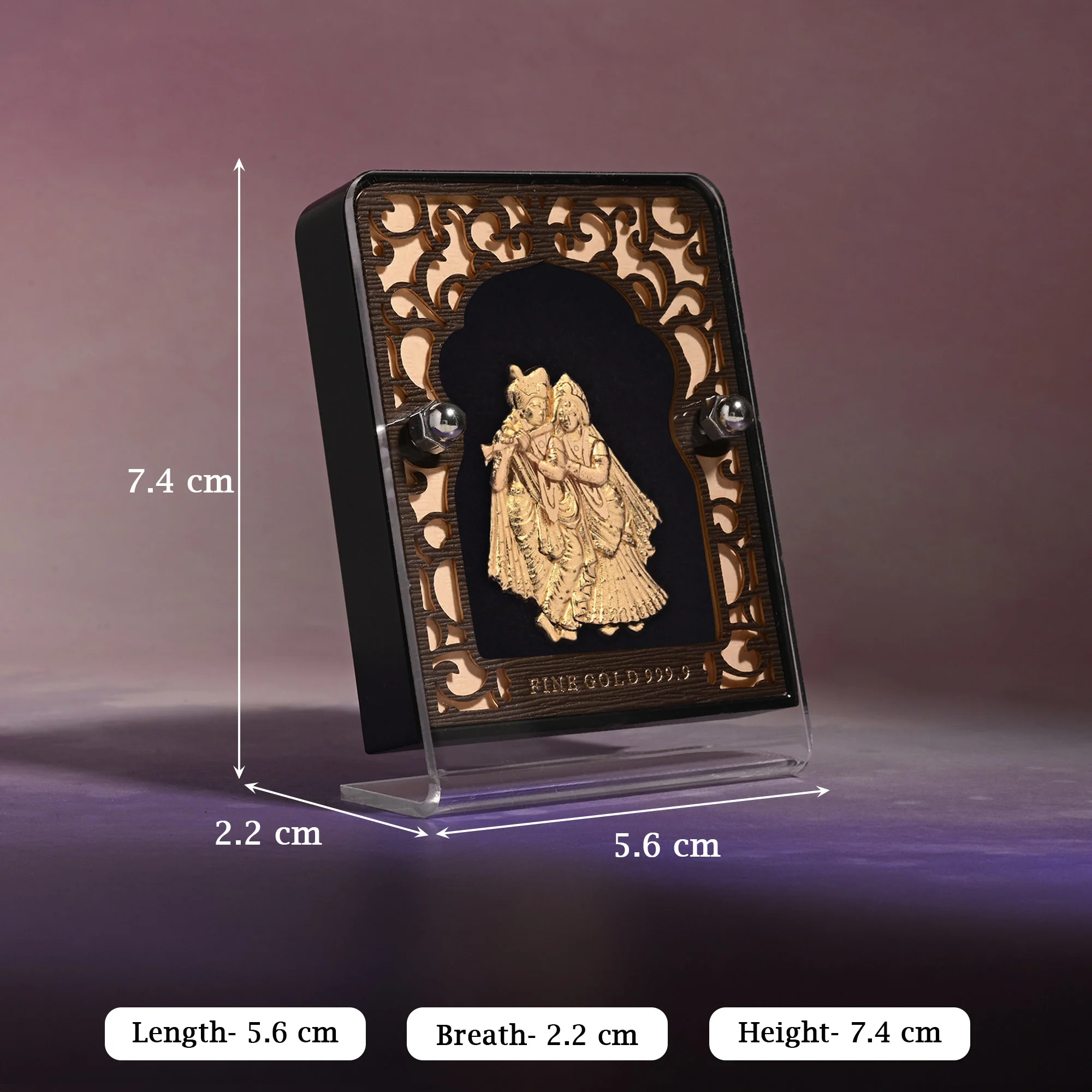 Radha Krishna 24K Gold Foil Frame - Image 5