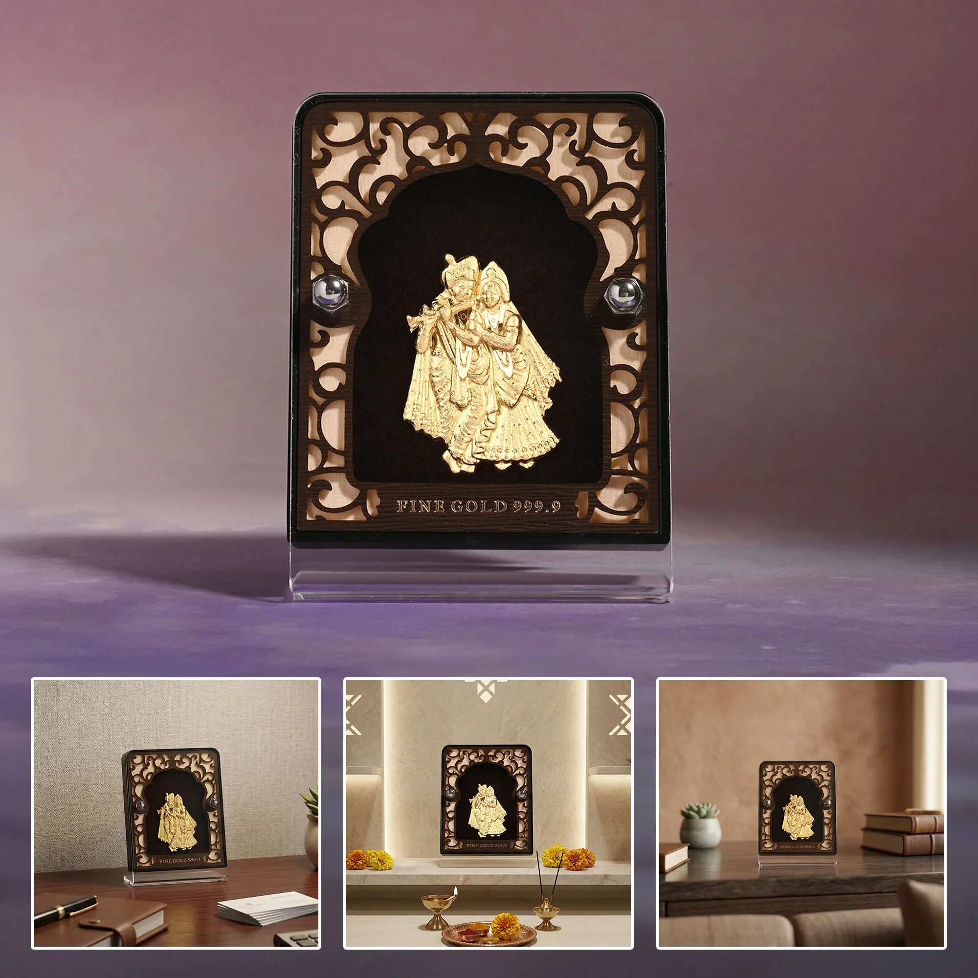 Radha Krishna 24K Gold Foil Frame - Image 6