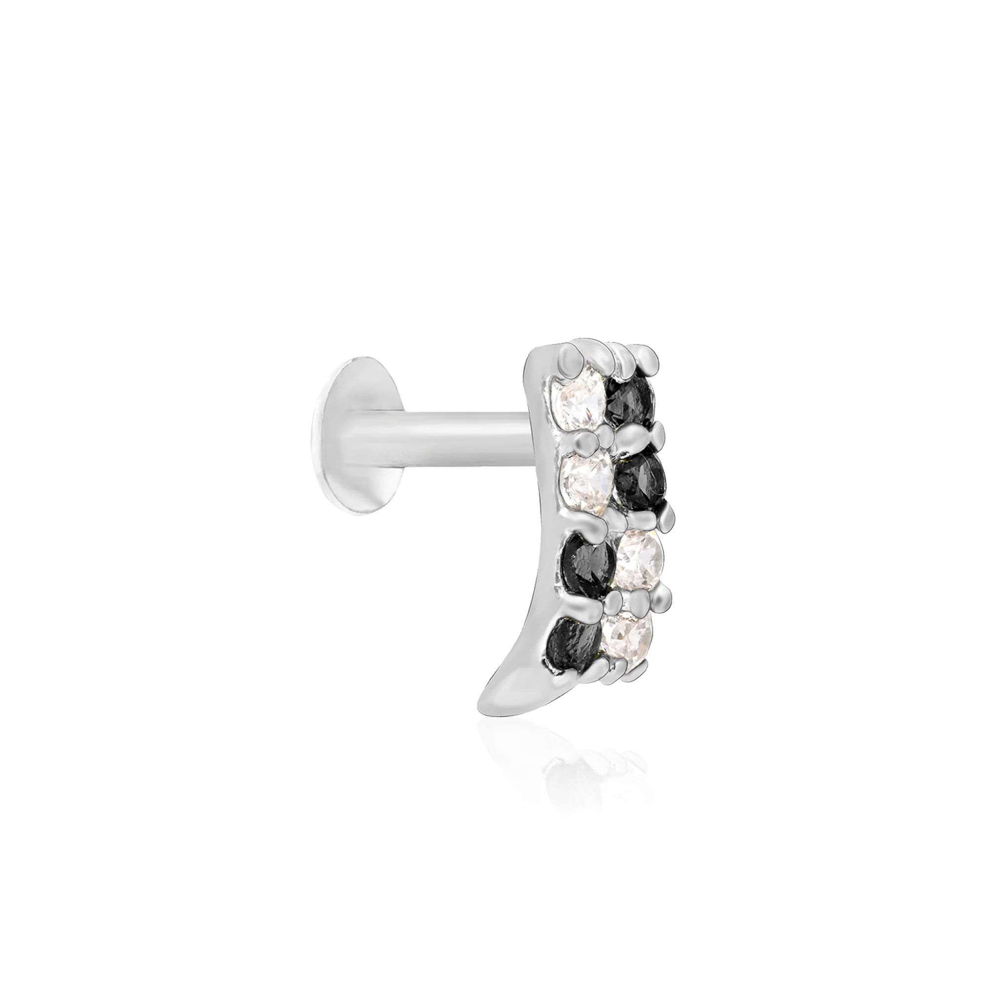 Radiant Bar Silver Nose Pin - Image 2