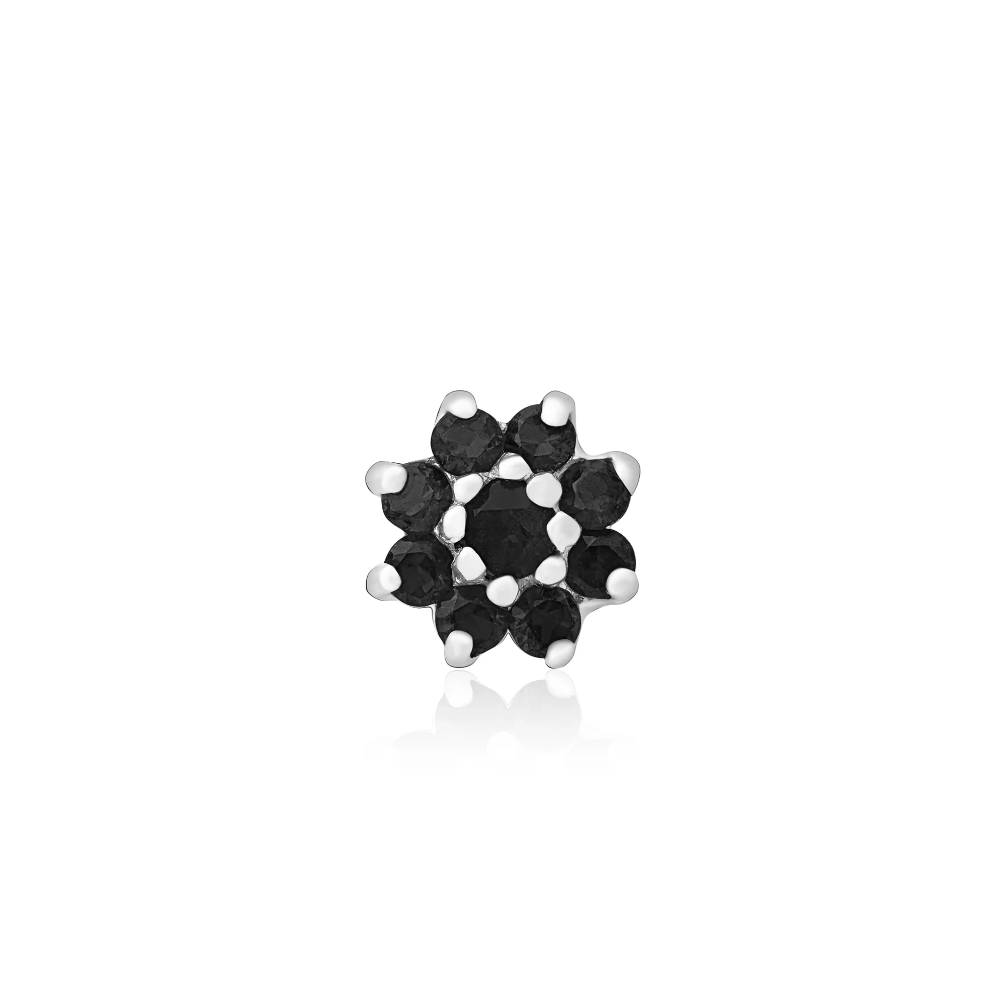 Radiant Bloom CZ Silver Nose Pin - Image 10