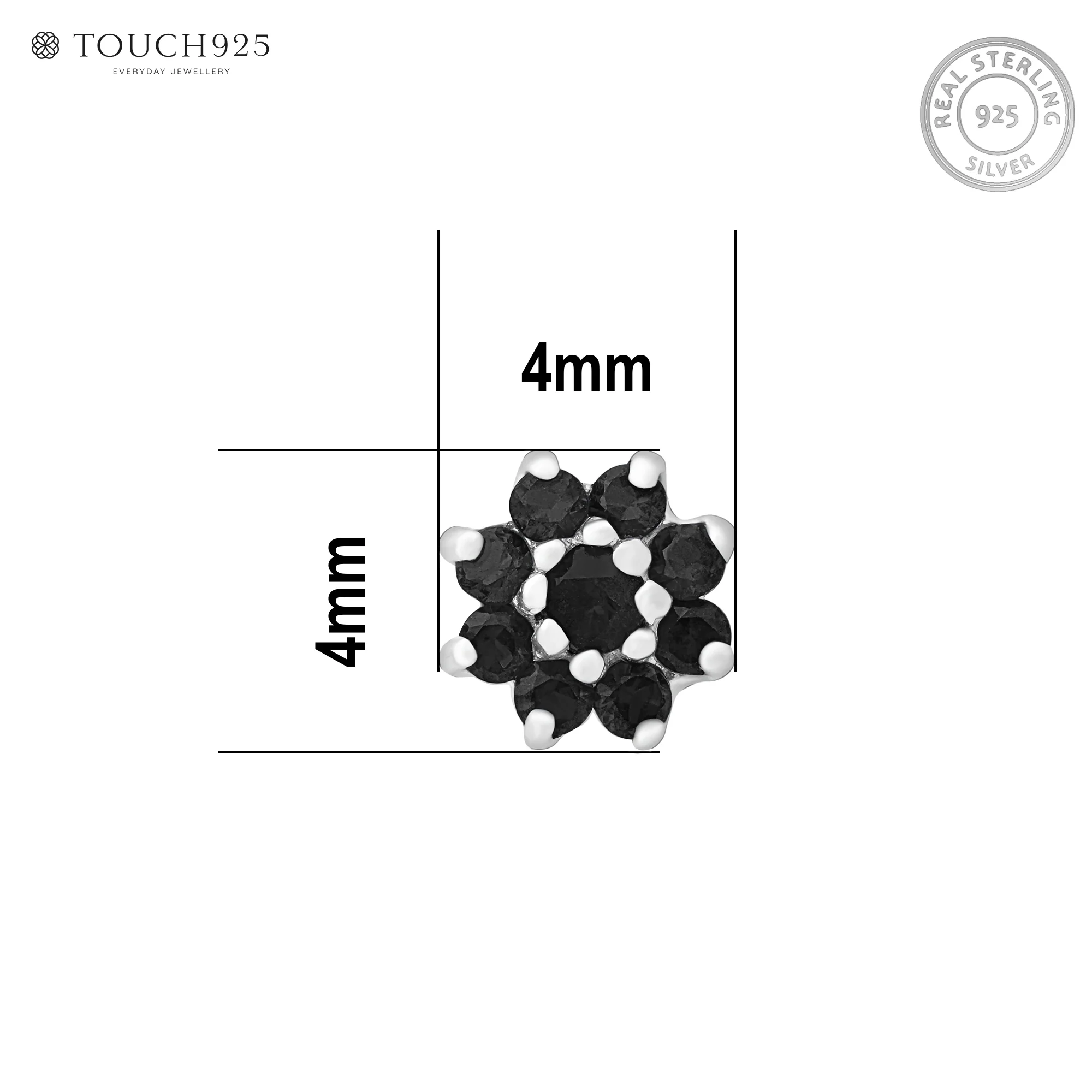 Radiant Bloom CZ Silver Nose Pin - Image 12
