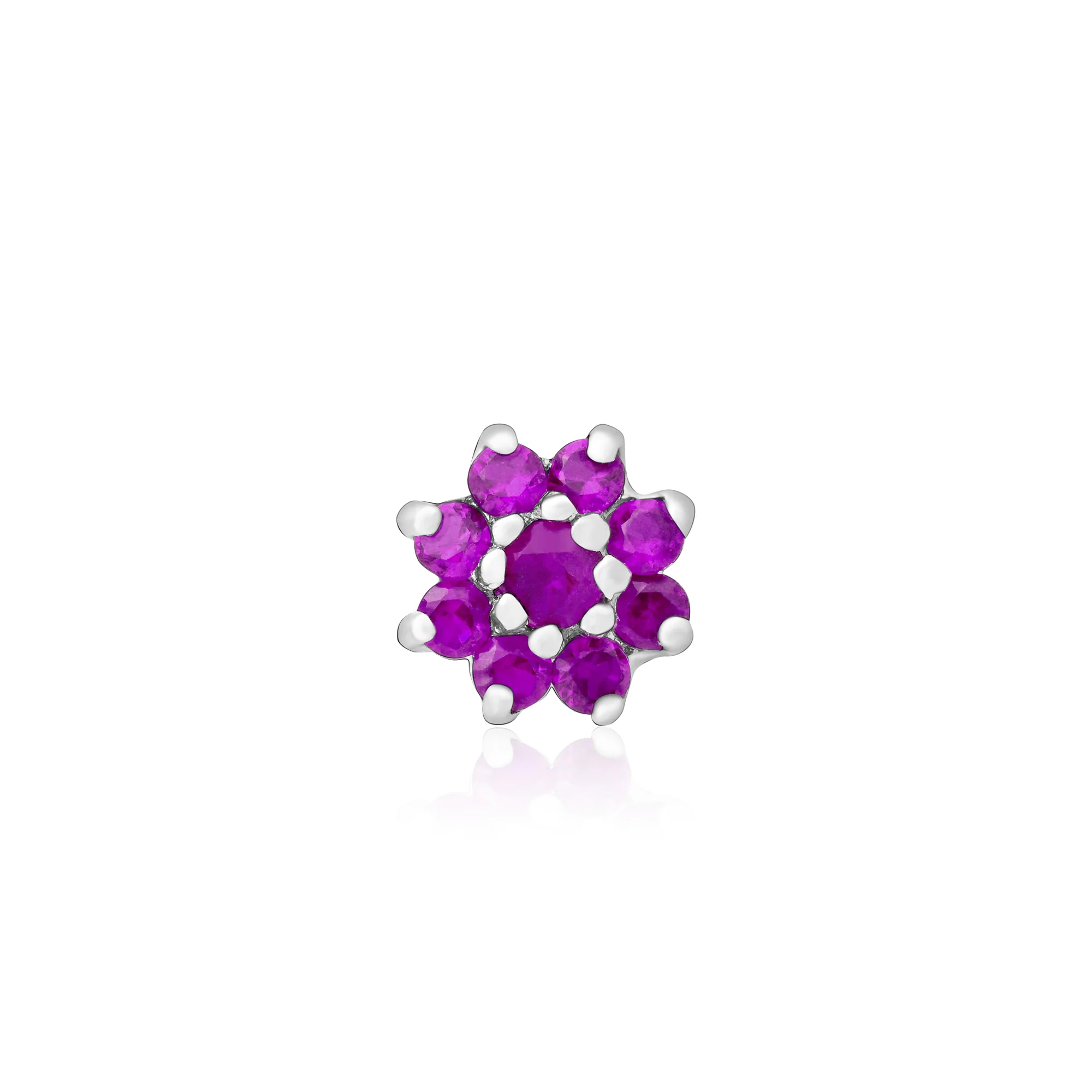 Radiant Bloom CZ Silver Nose Pin - Image 15