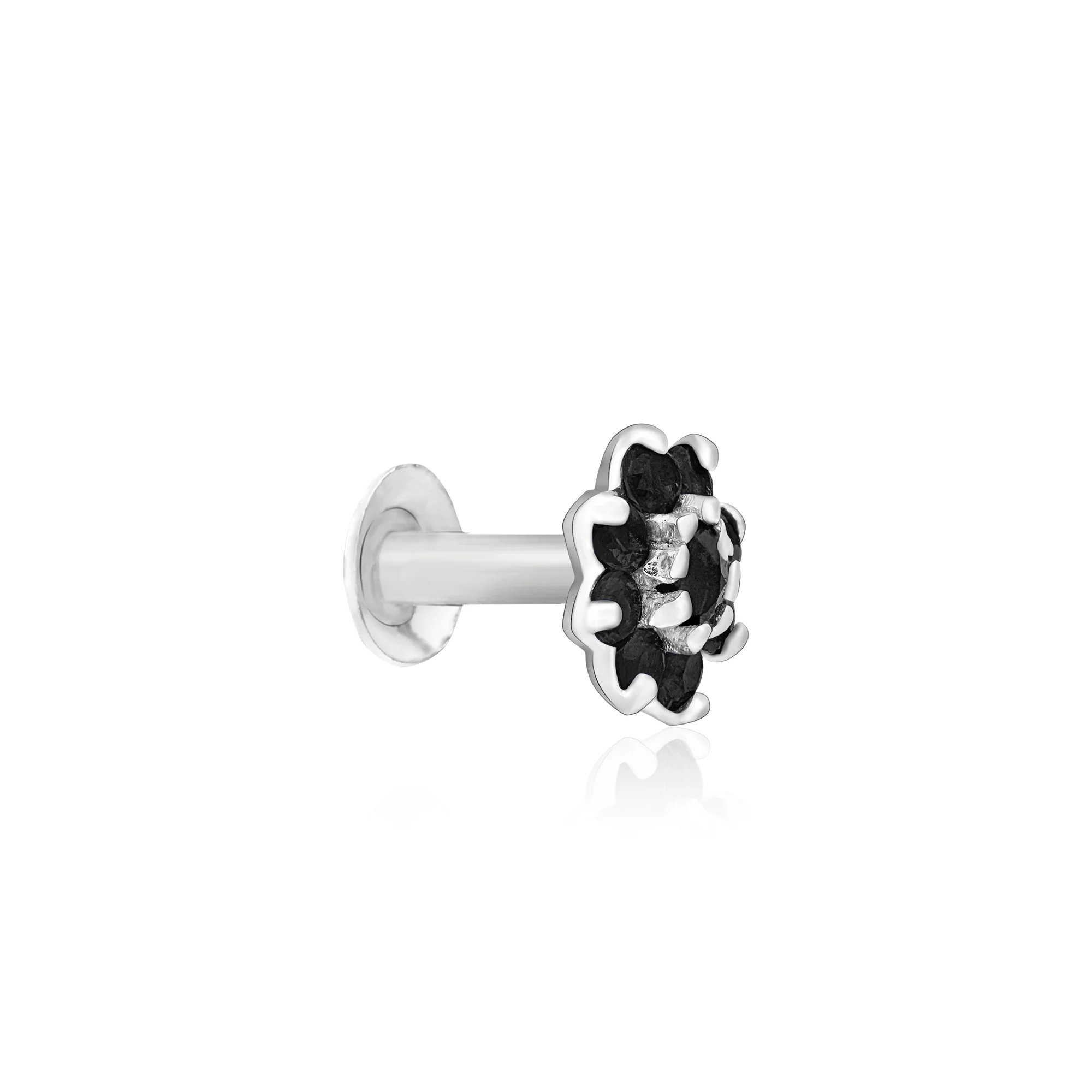 Radiant Bloom CZ Silver Nose Pin - Image 7