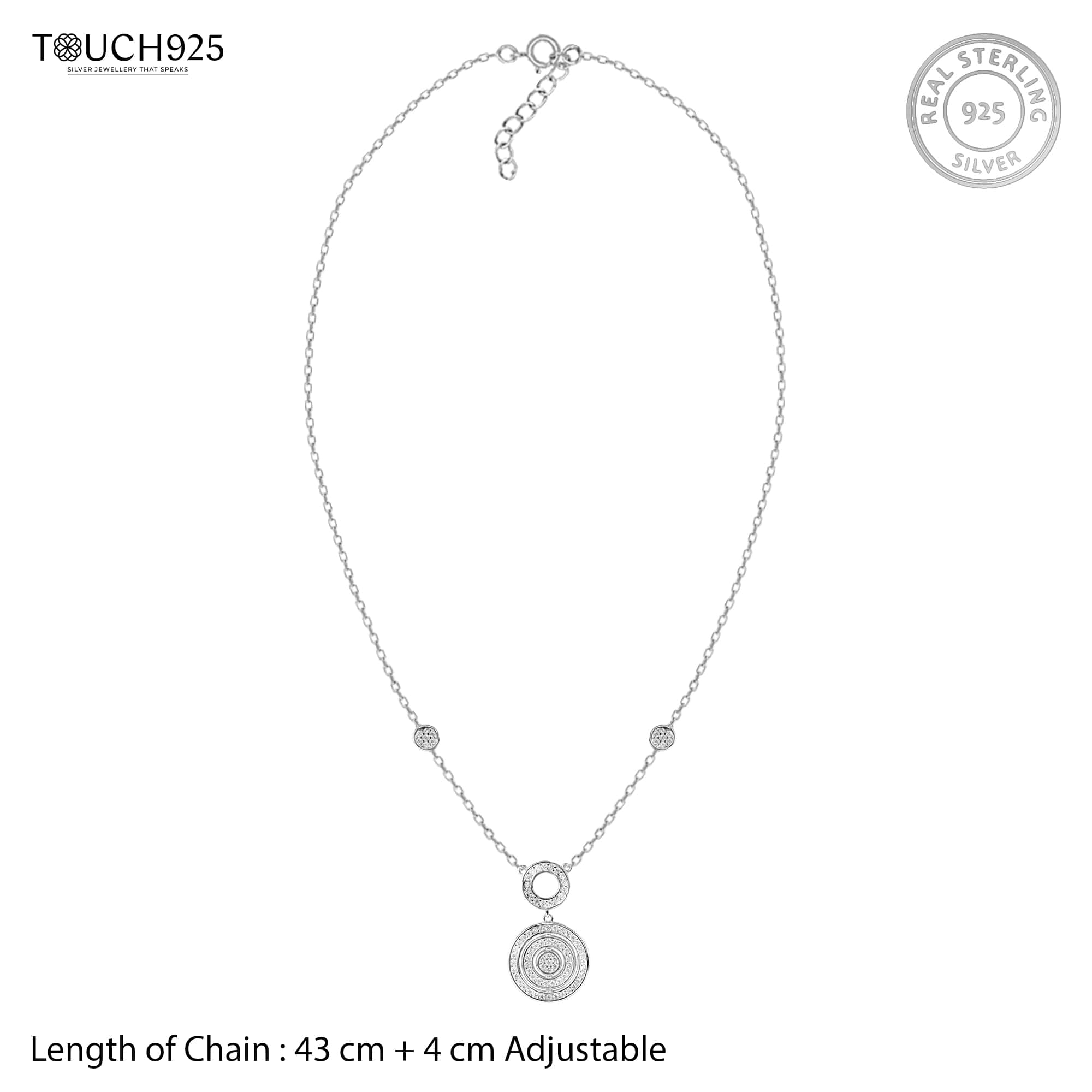 Radiant Circle CZ Statement Necklace Set - Image 6