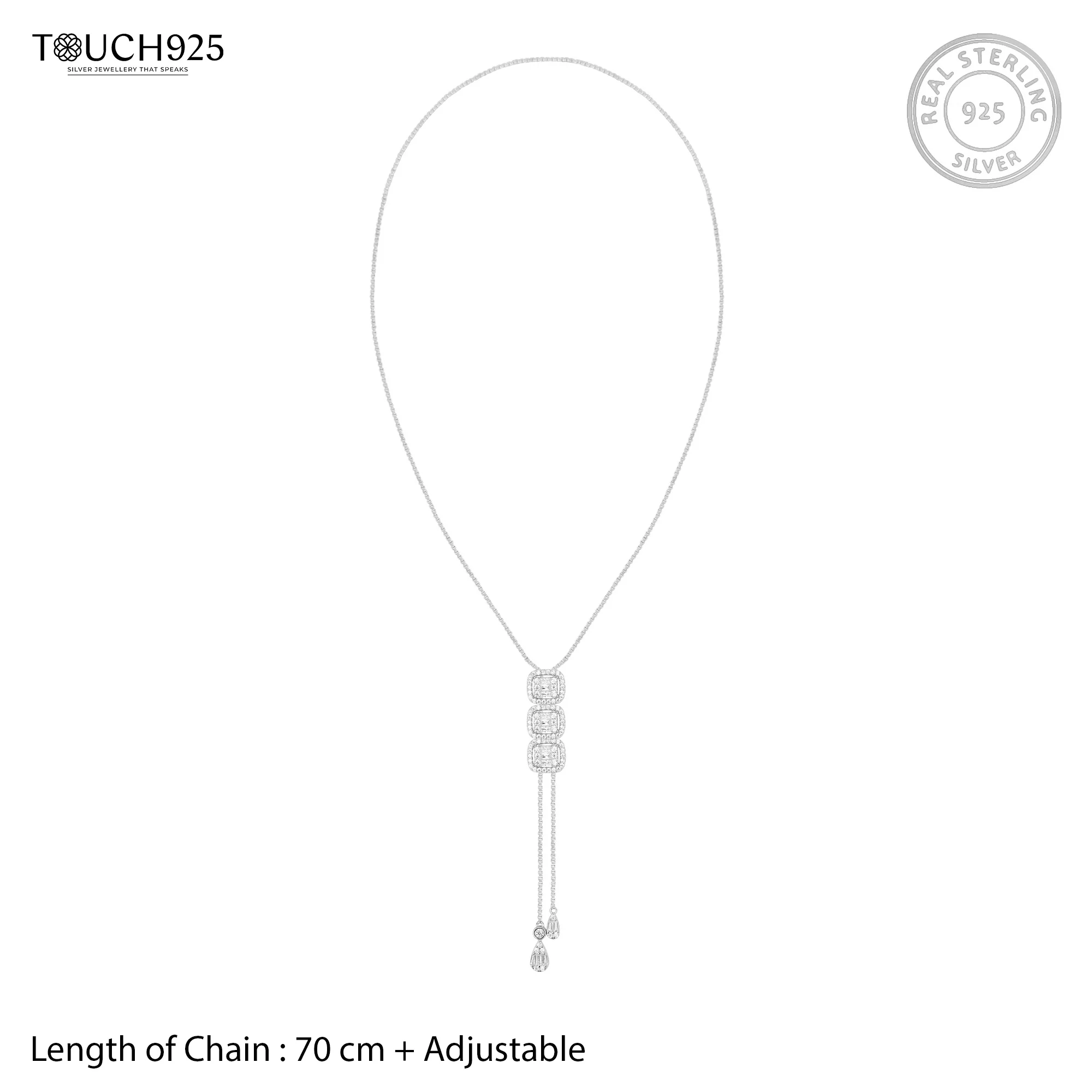 Radiant Cubic Cascade Necklace Set - Image 14