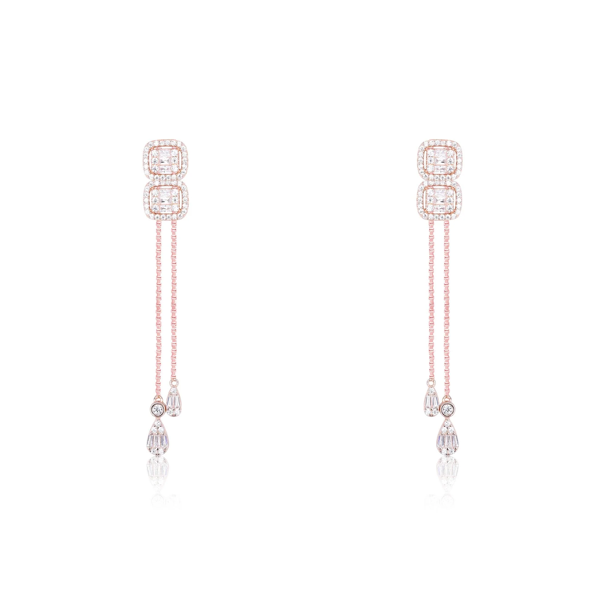 Radiant Cubic Cascade Necklace Set - Image 4