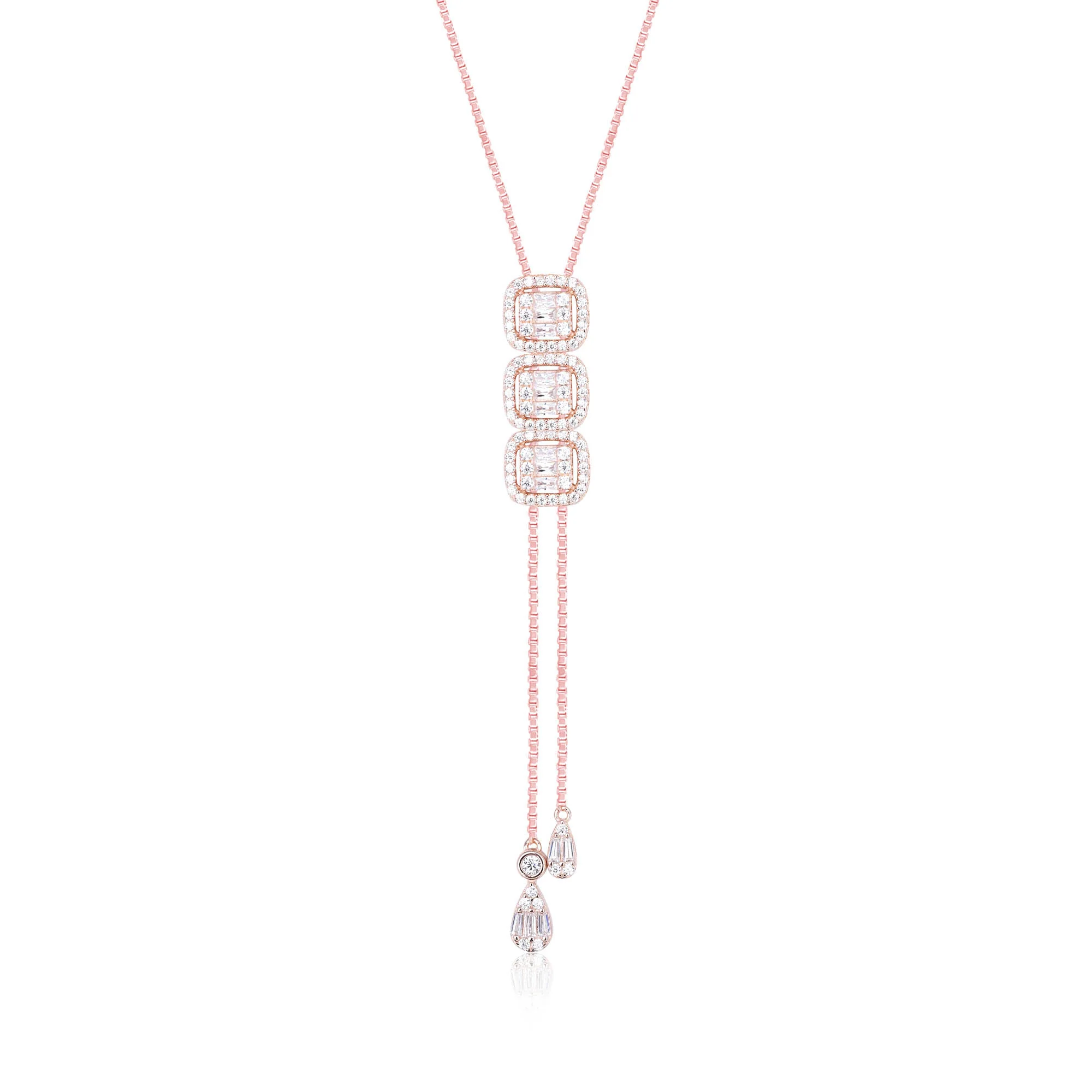 Radiant Cubic Cascade Necklace Set - Image 6