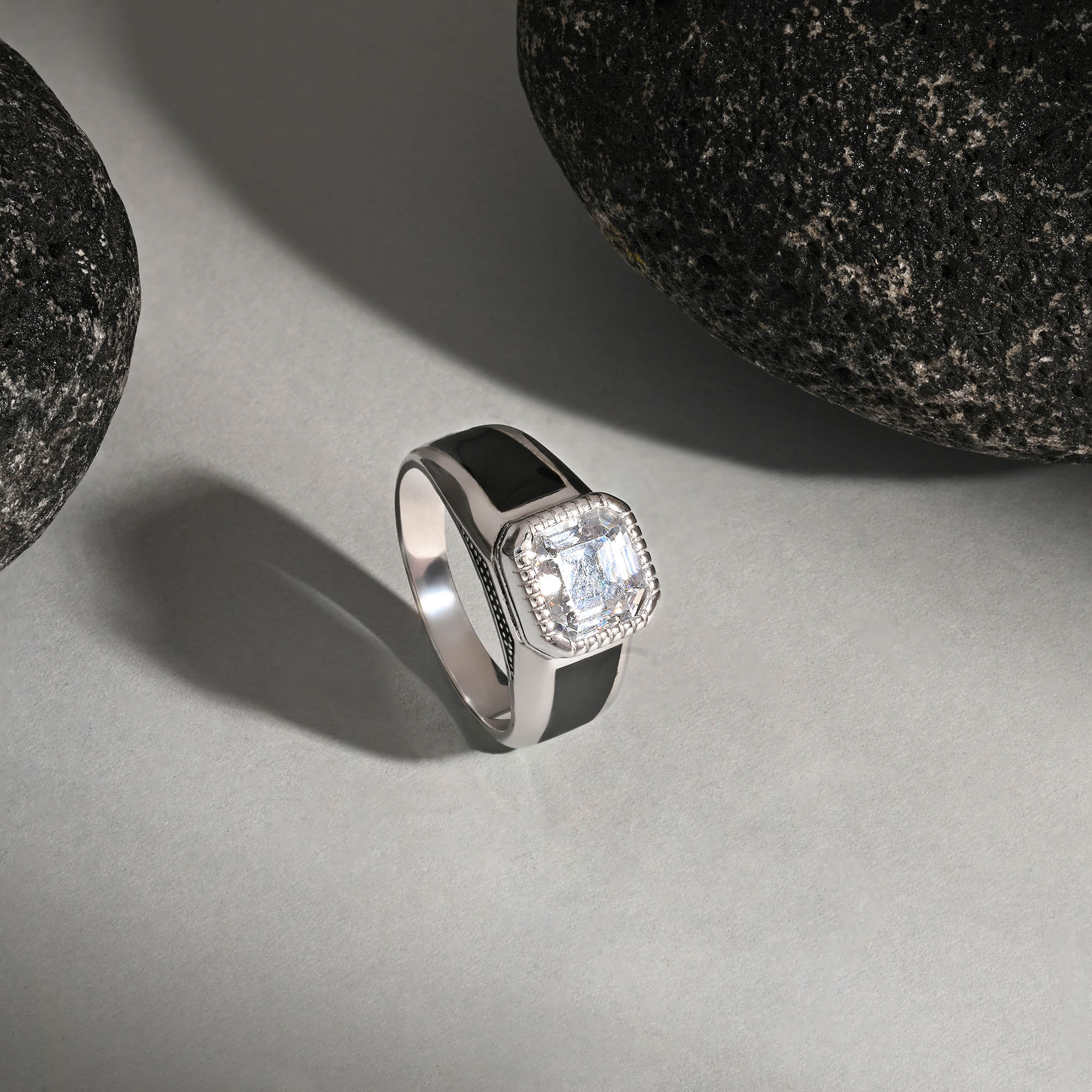 Radiant Edge Silver Ring