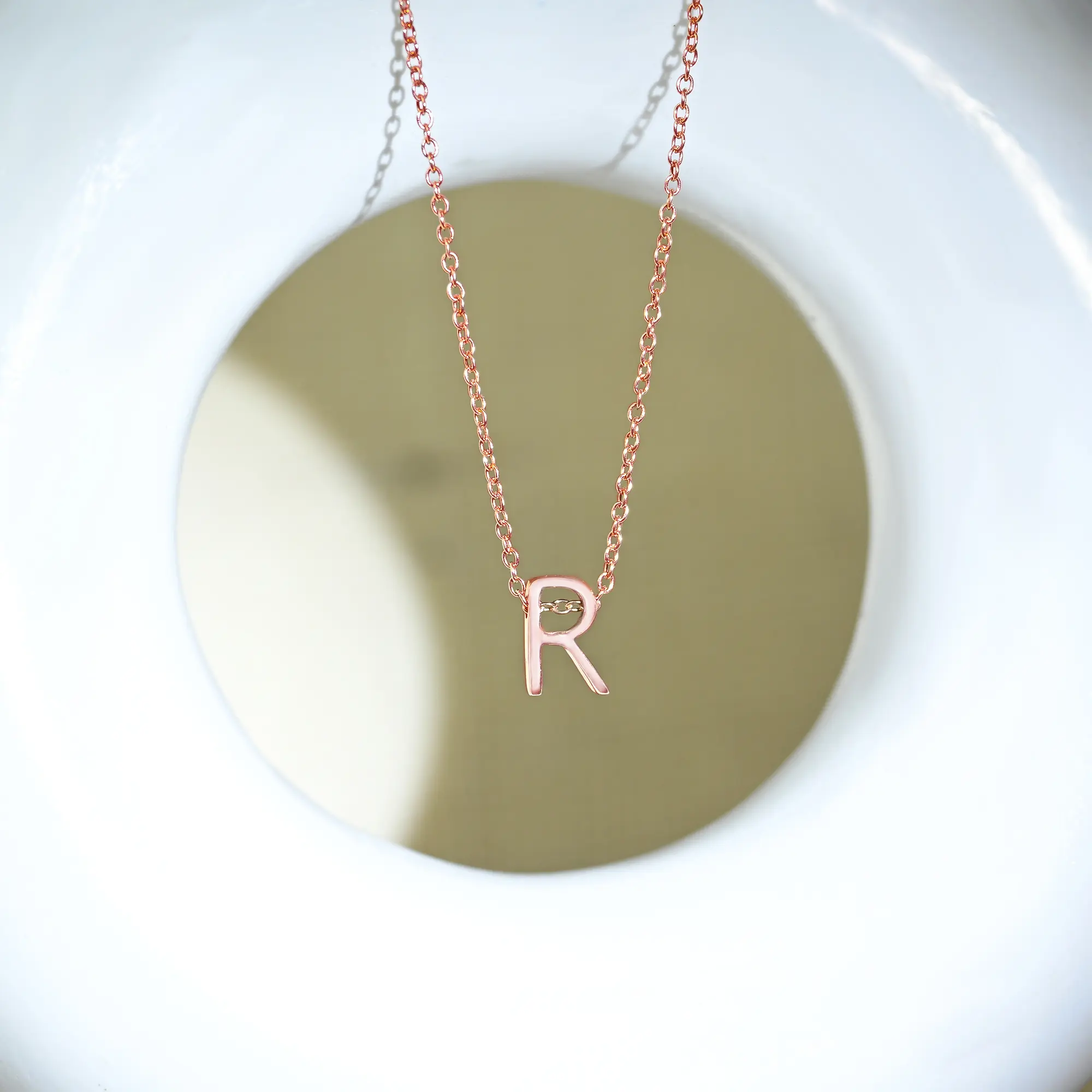 Radiant R Initial Necklace - Image 5
