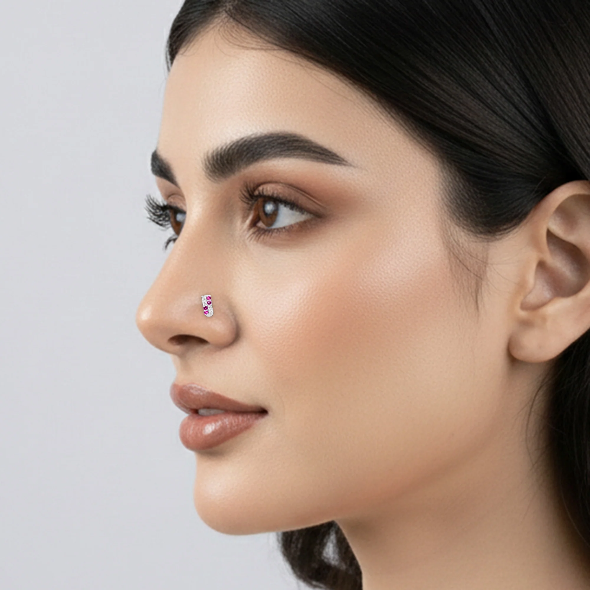 Radiant Silver Nose Pin - Image 3