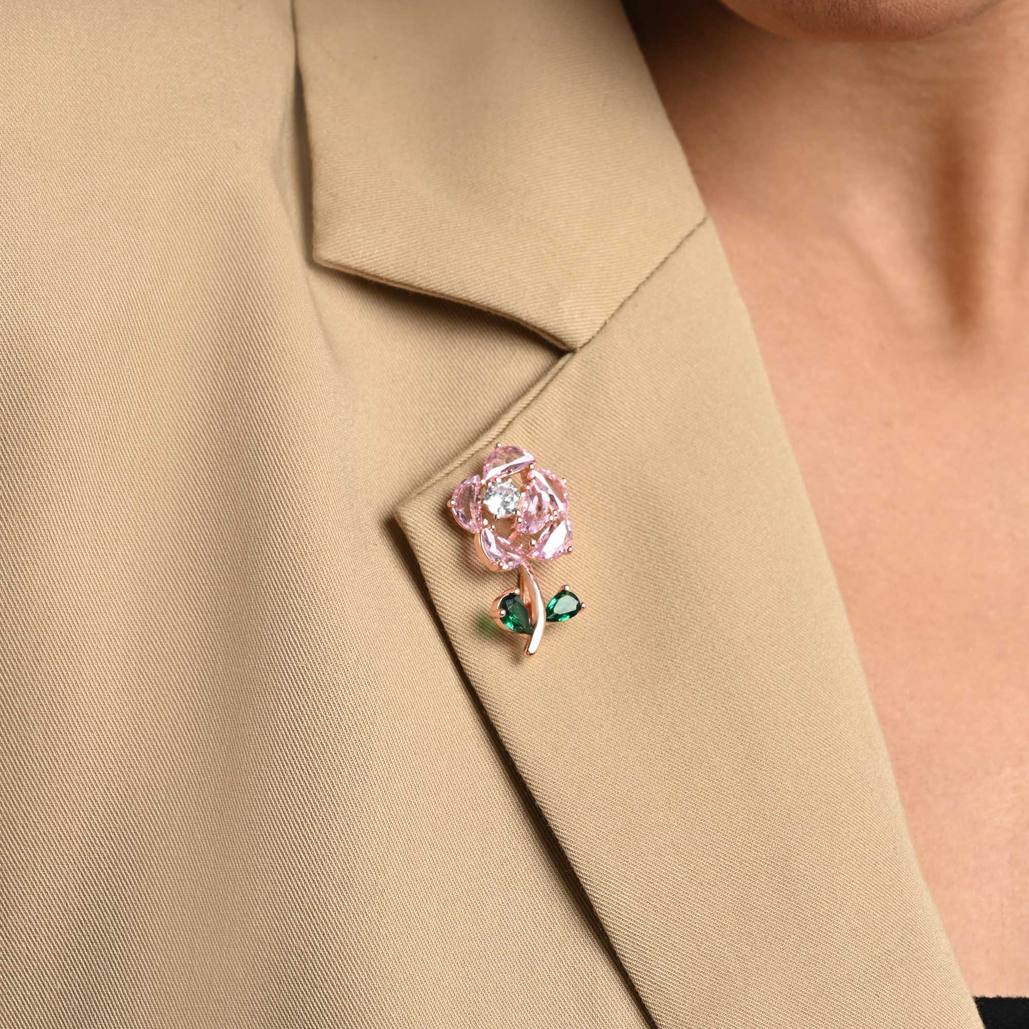 Rose Bloom Silver Brooch - Image 3