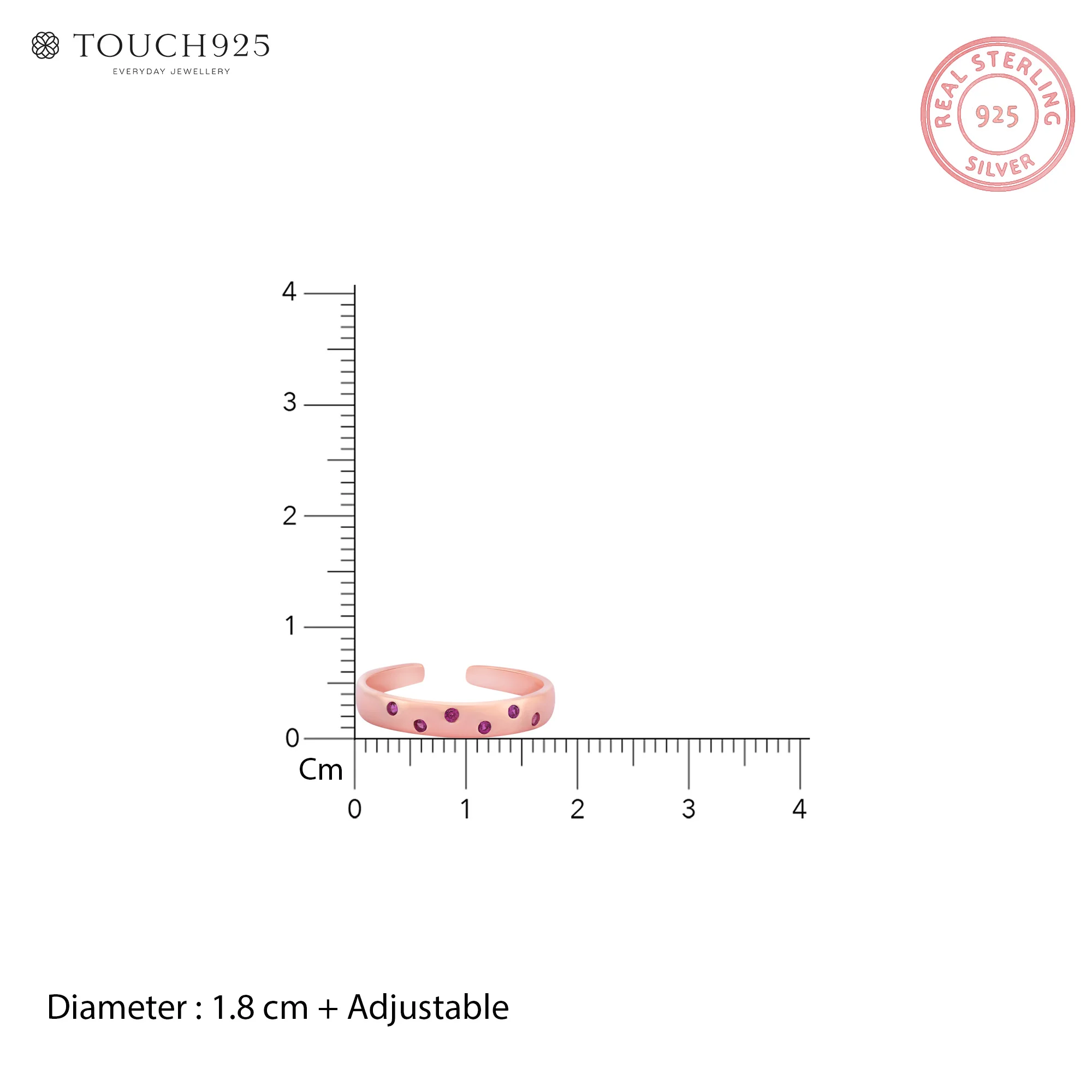 Rosé Droplets Toe Ring - Image 6