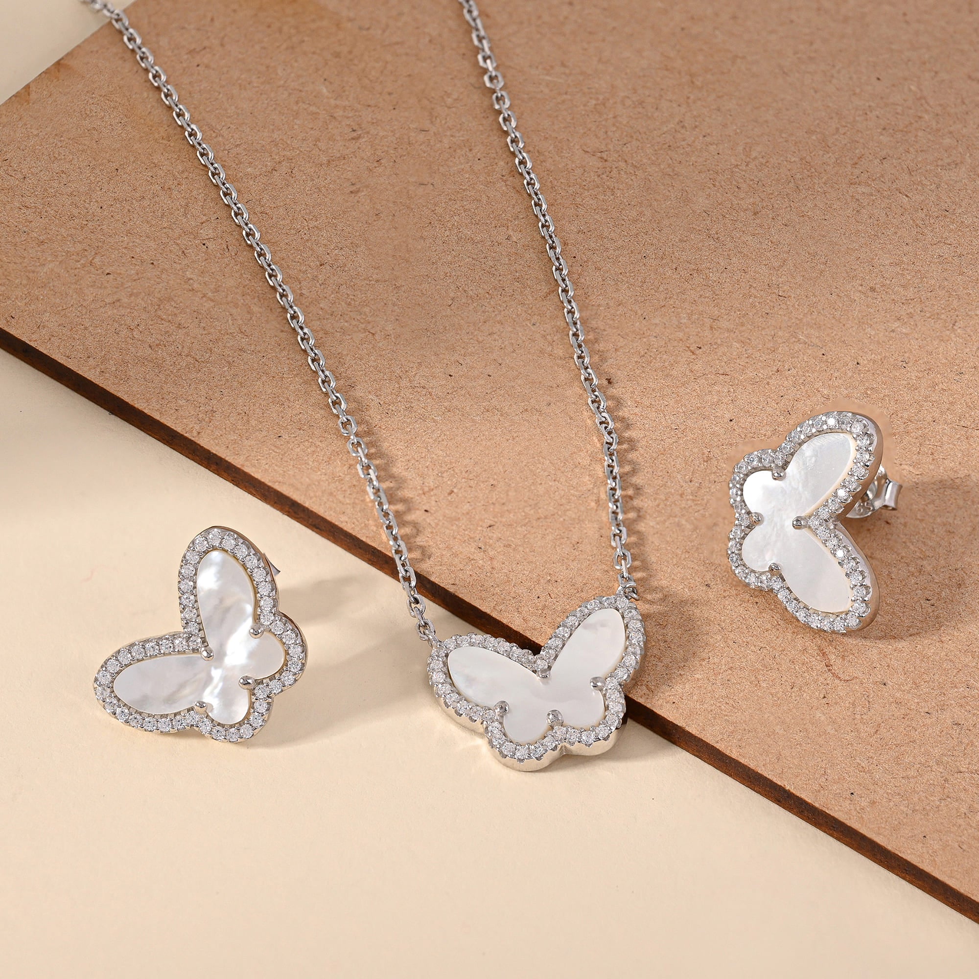 Rose Gold Butterfly Stone Set - Image 7