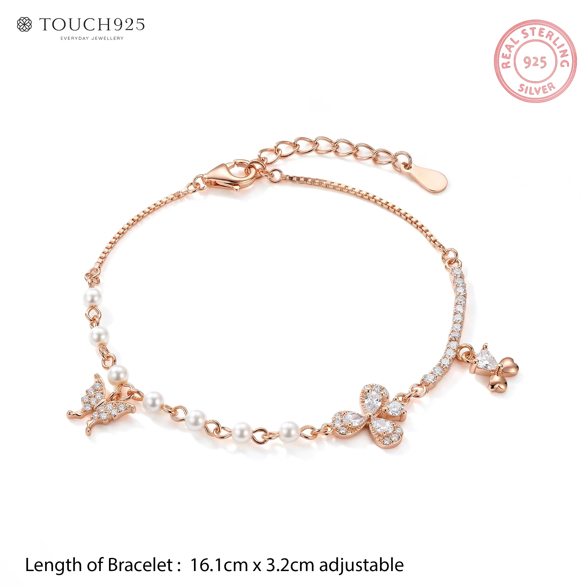 Rose Gold Pearl Bracelet - Image 5